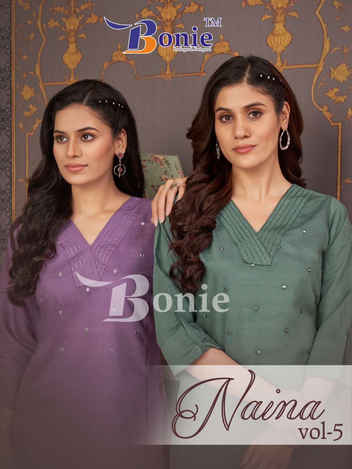 BONIE NAINA VOL 5 WOMEN DAILY OUTFIT VISCOSE KURTI PALAZZO D...