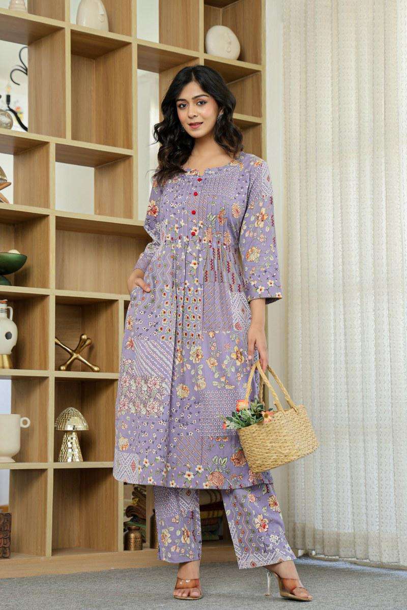 CASUAL OUTFIT DAILY WEAR COTTON KURTI PANT SET SUPPLIER KAR