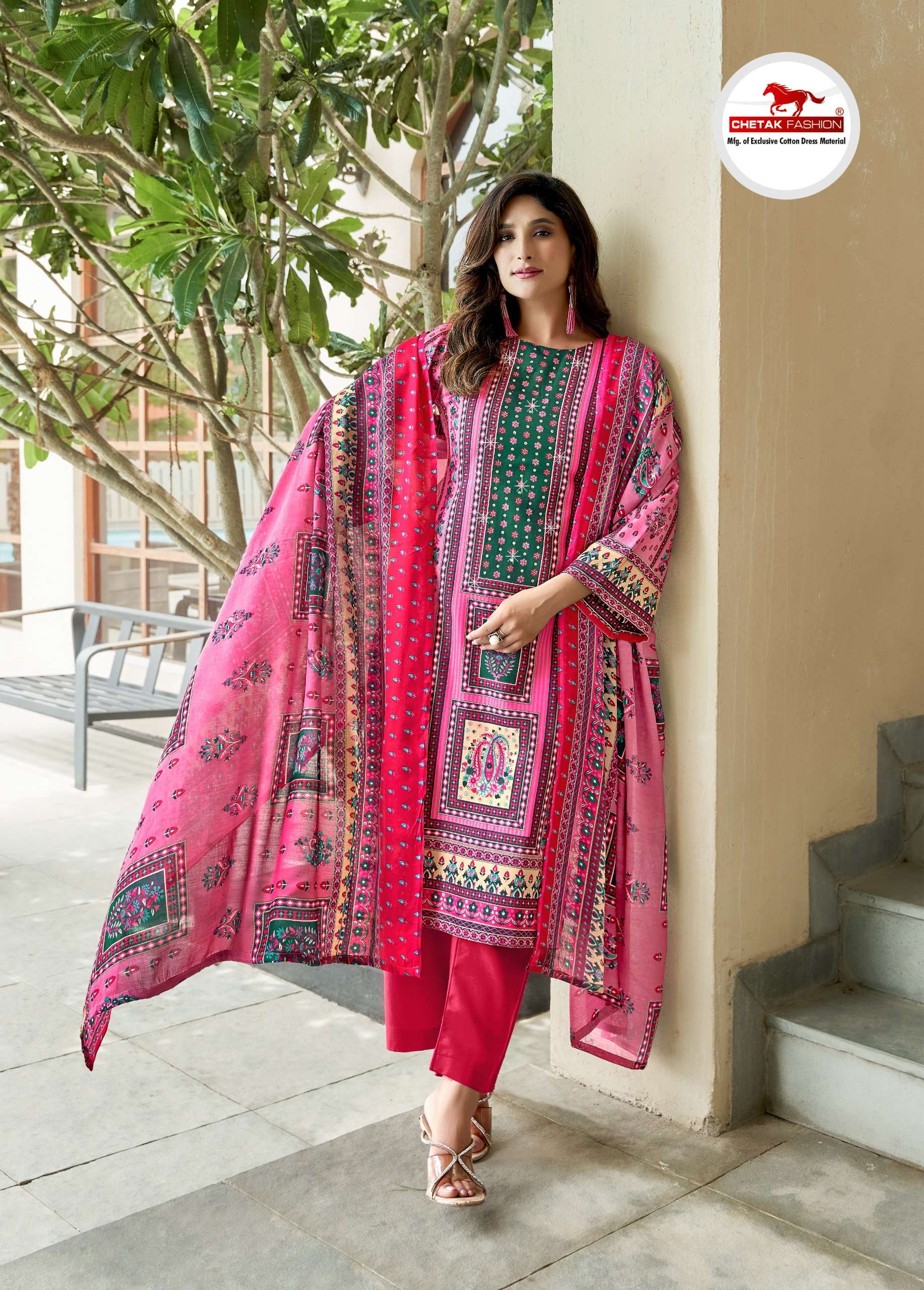 CHETAK FASHION RAJWADI KARACHI VOL 1 SOFT COTTON SWAROVSKI D...