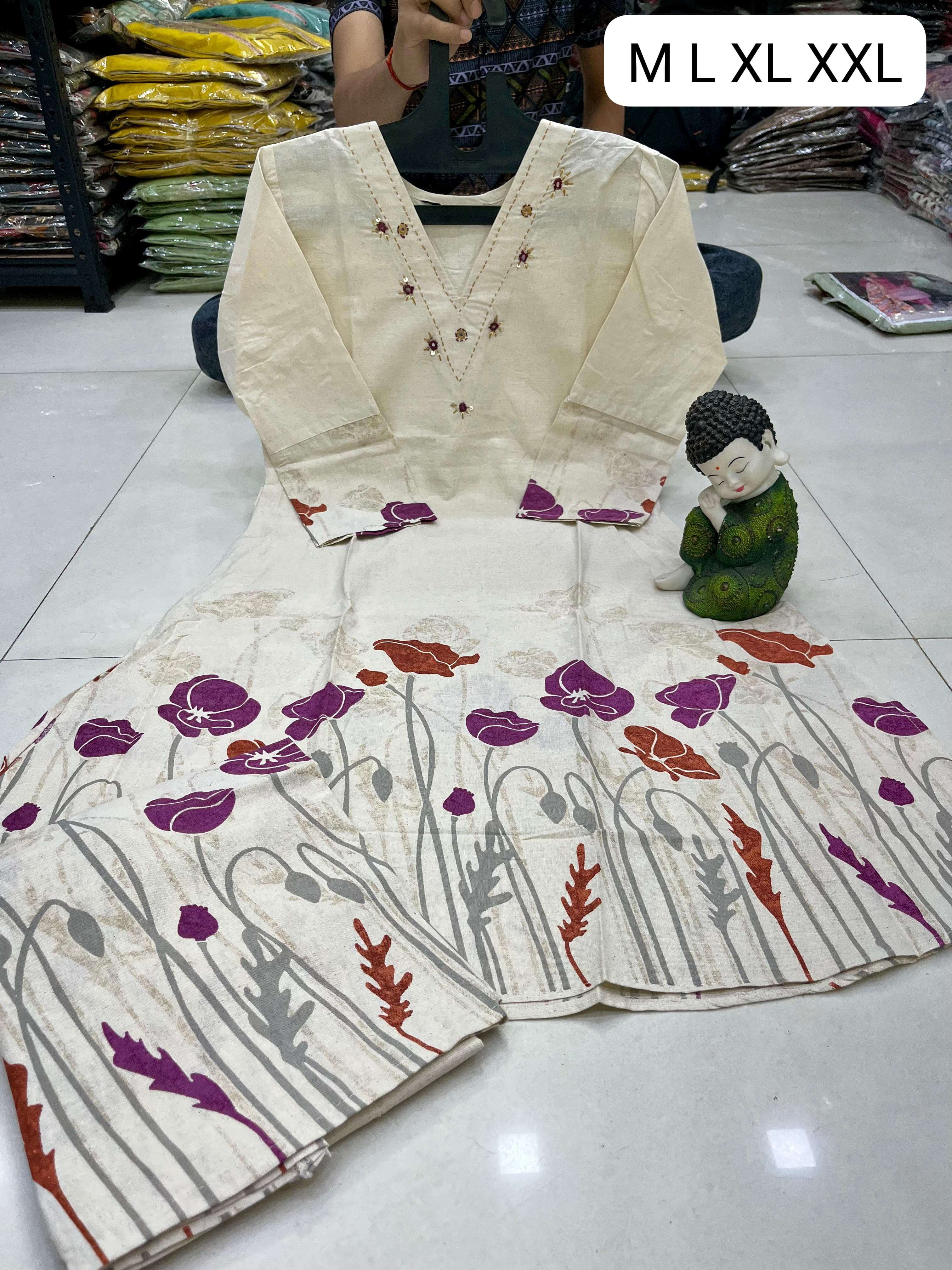 COTTON PRINTED KURTI PALAZZO SET FOR WOMEN SUPPLIER SHOP VRD...