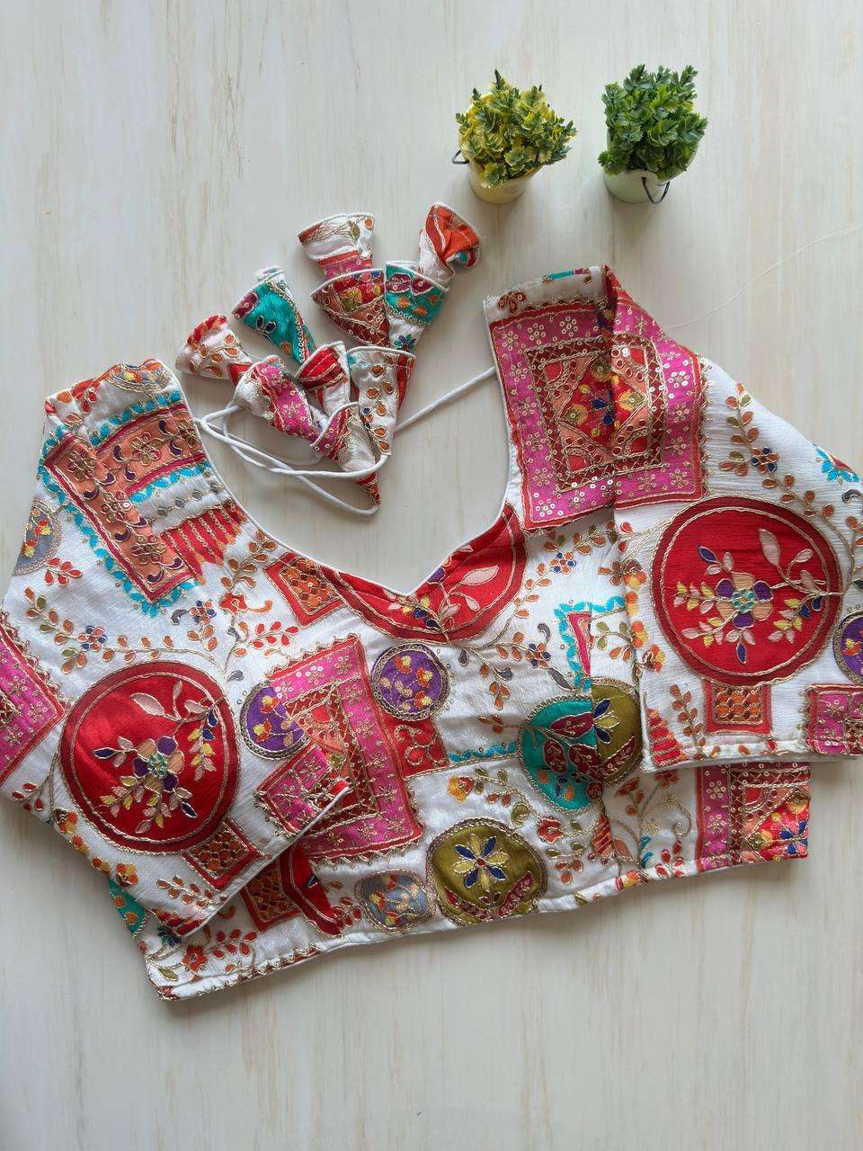 Crepe Silk with embroidery work wedding special stich blouse...