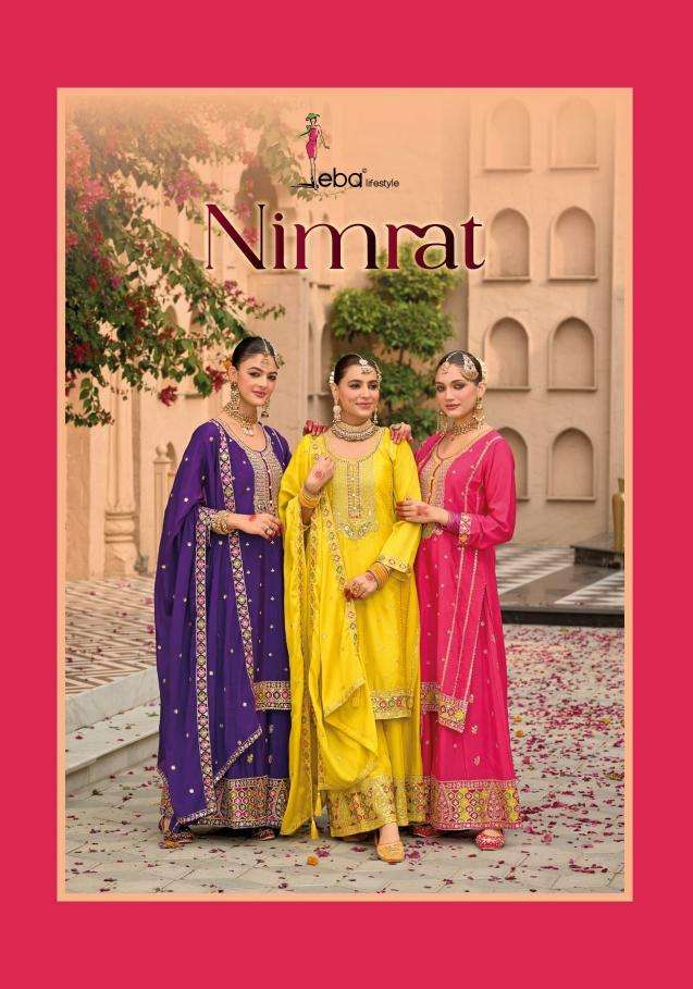 EBA LIFESTYLE NIMRAT CHINON SILK EMBROIDERY WORK READYMADE S...