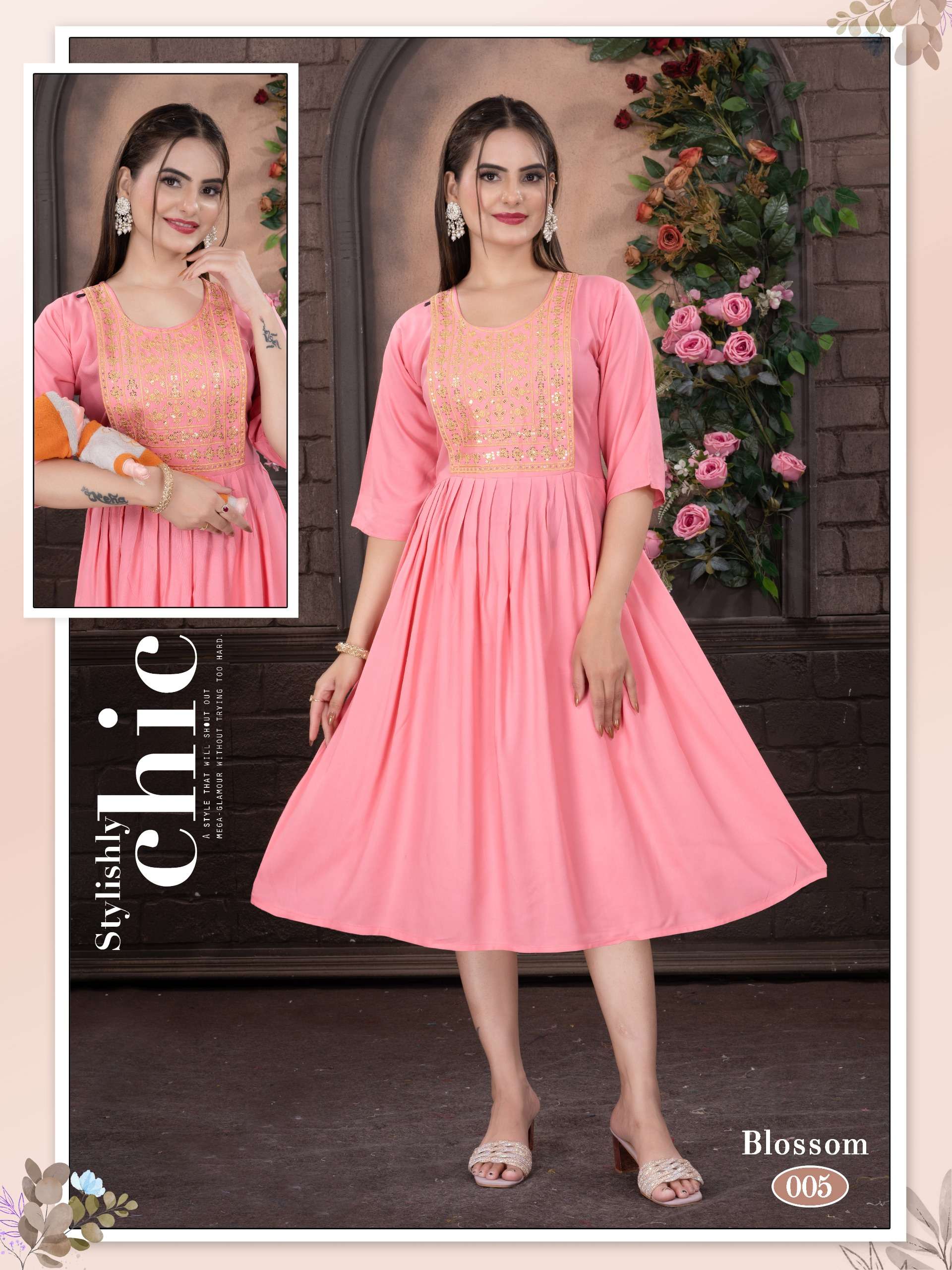 FASHION TALK BLOSSOM VOL 1 RAYON PLAIN KURTI COLLECTION DESI...