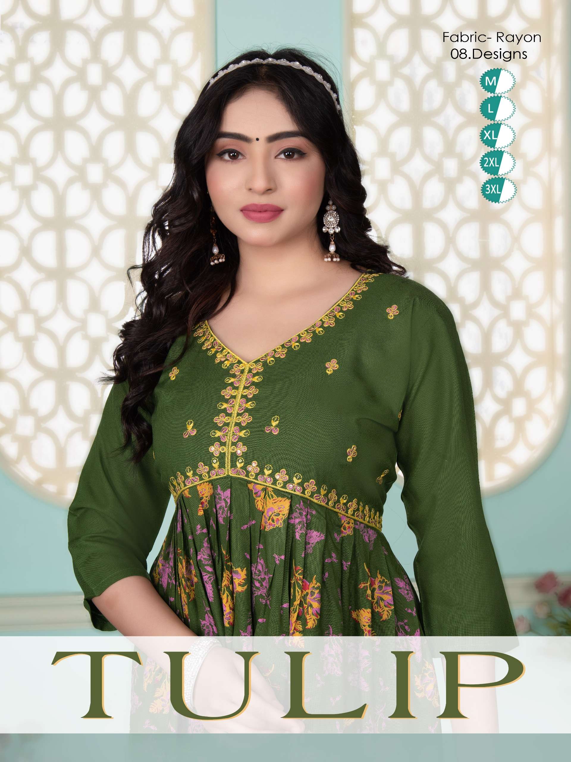 FASHION TALK TULIP BRAND CLOTH RAYON ALIA CUT KURTI COLLECTI...