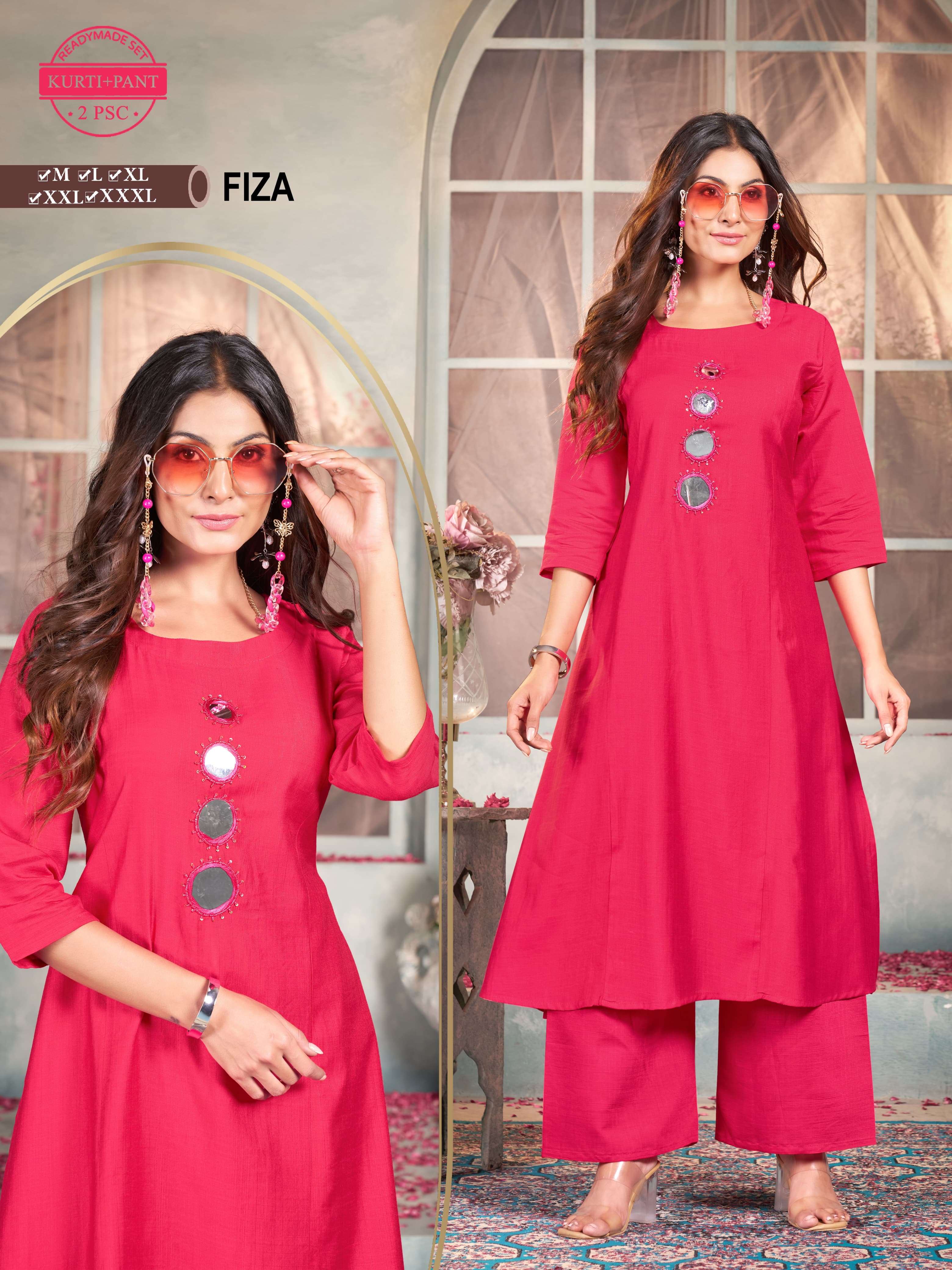 FIZA CORD SET TYPE KURTI PANT SET FOR DAILY OUTFIT SUPPLIER ...
