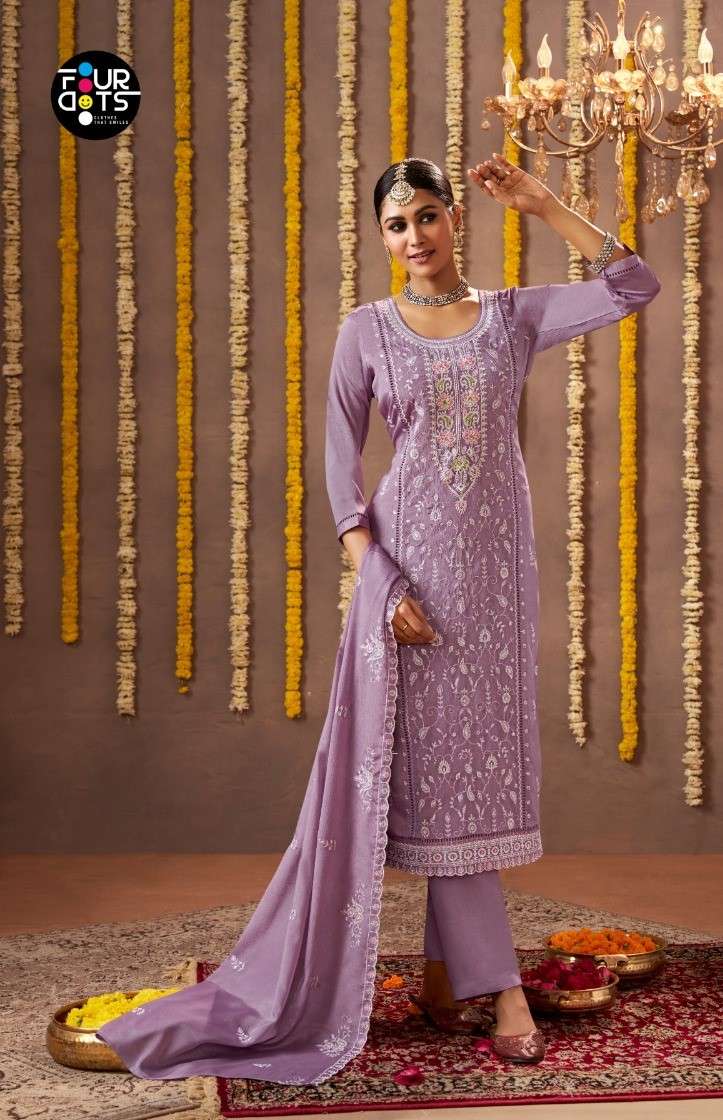 FOURDOST SHARVANI CHINON WITH HEAVY LAKHANAVI WORK SUIT EXPO...