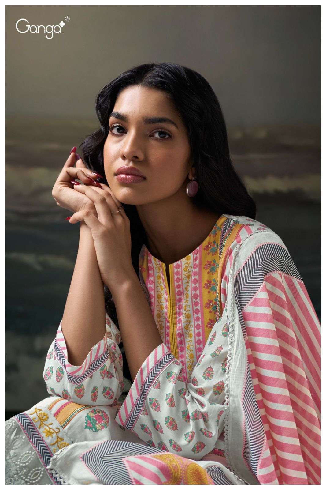 GANGA DIORA 3635 MAL PRINTED EMBROIDERY SALWAR SUIT SUPPLIER...