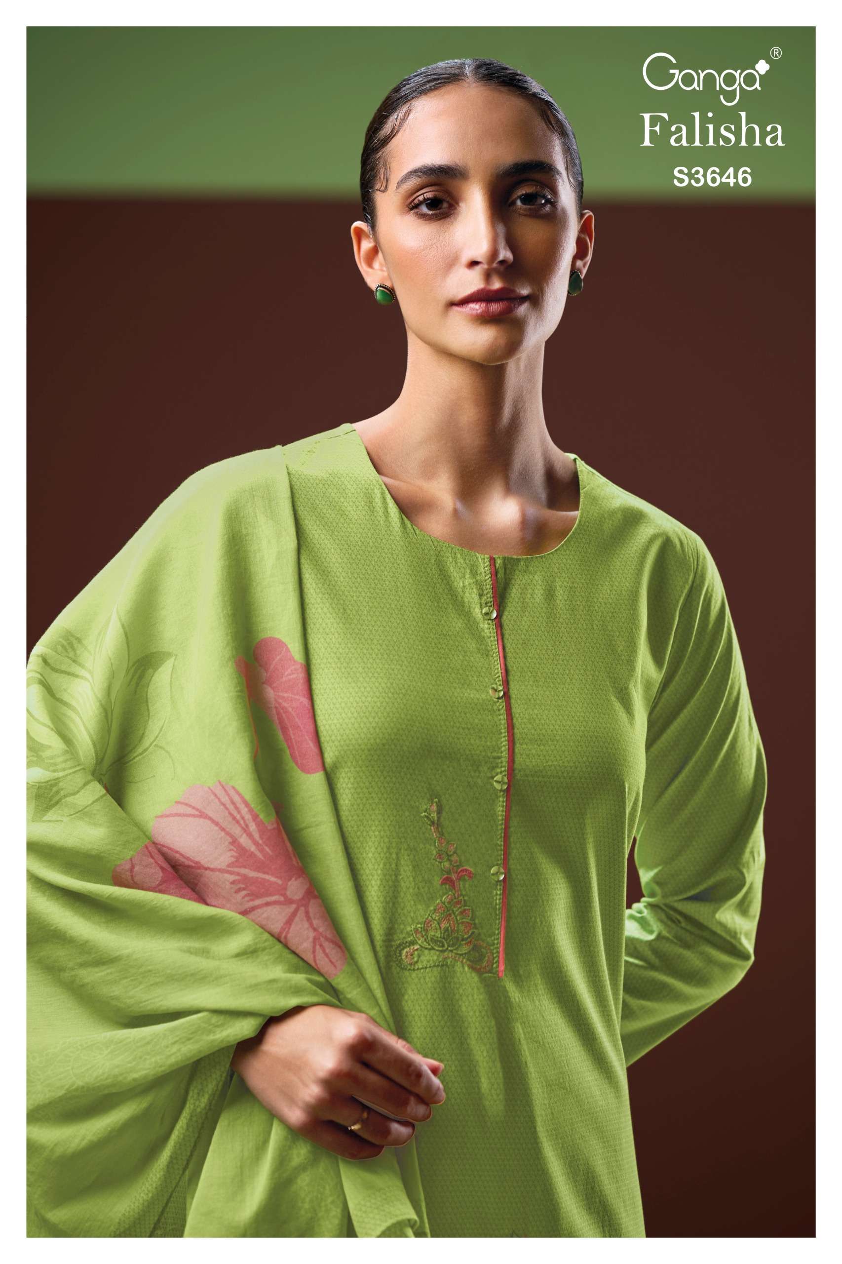 GANGA FALISHA 3646 PREMIUM COTTON PRINTED PALAZZO KAMEEZ SUI...