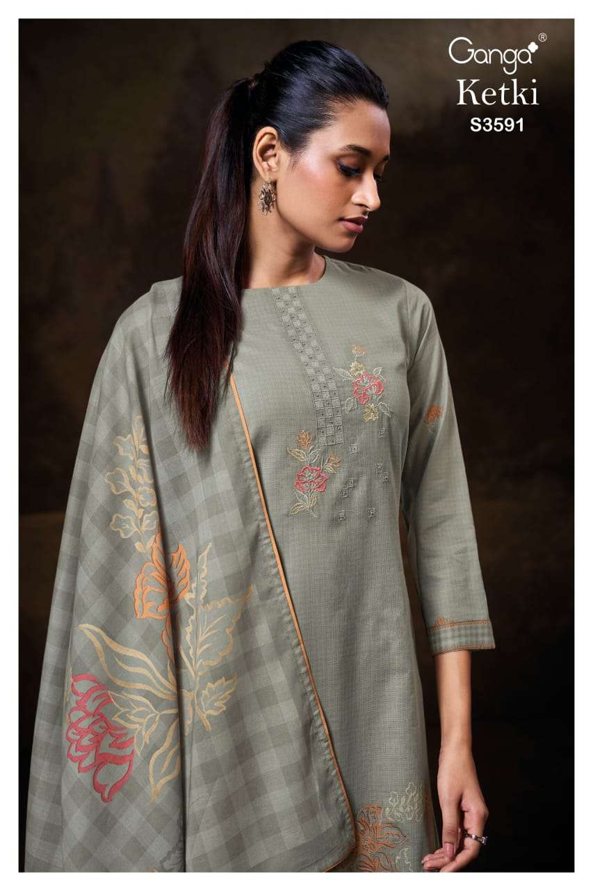 GANGA KETKI 3591 PREMIUM COTTON PRINTED SALWAR SUIT MATERIAL...