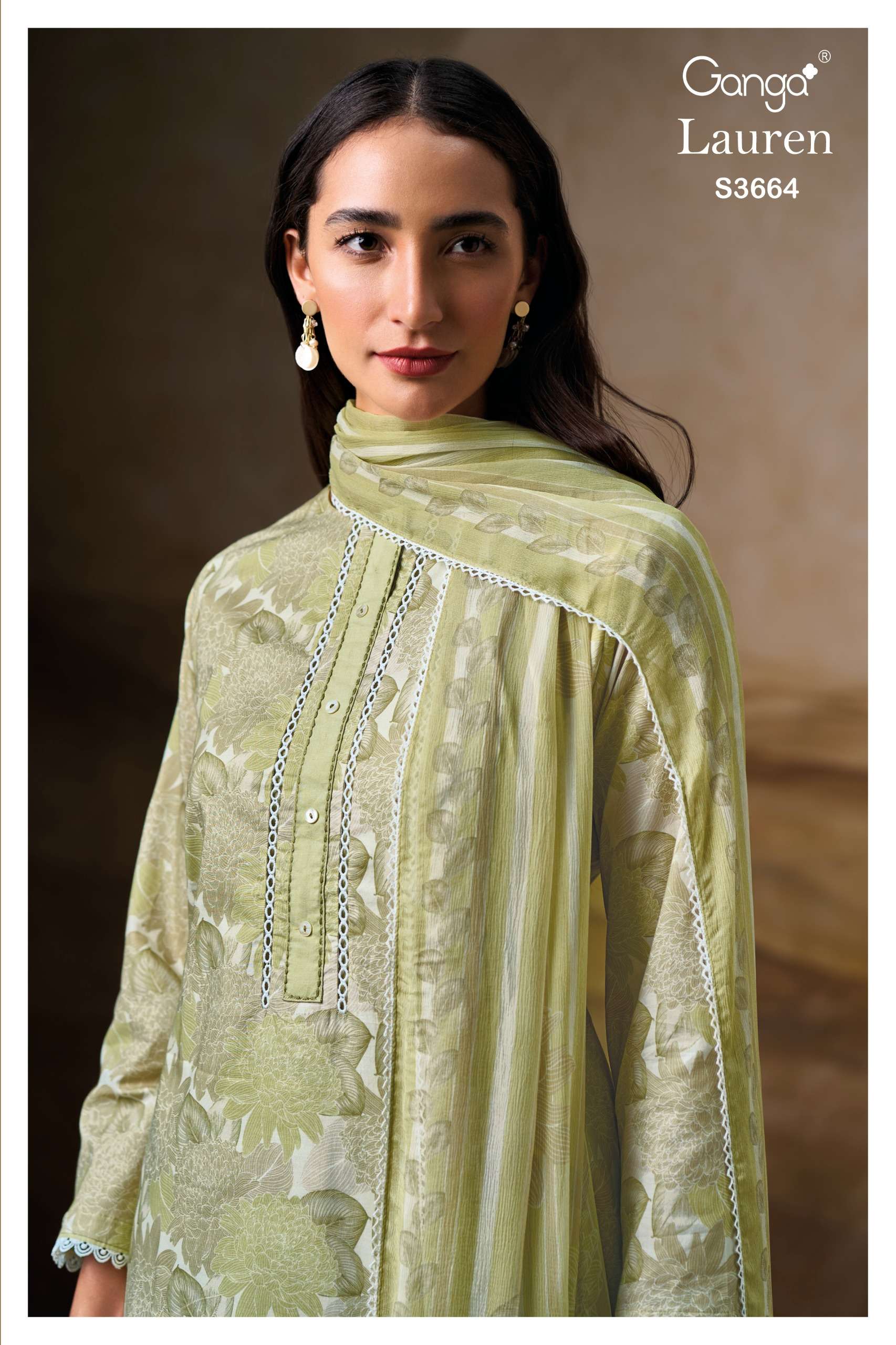 GANGA LAUREN 3664 HIGH QUALITY COTTON PRINTED PALAZZO KAMEEZ...