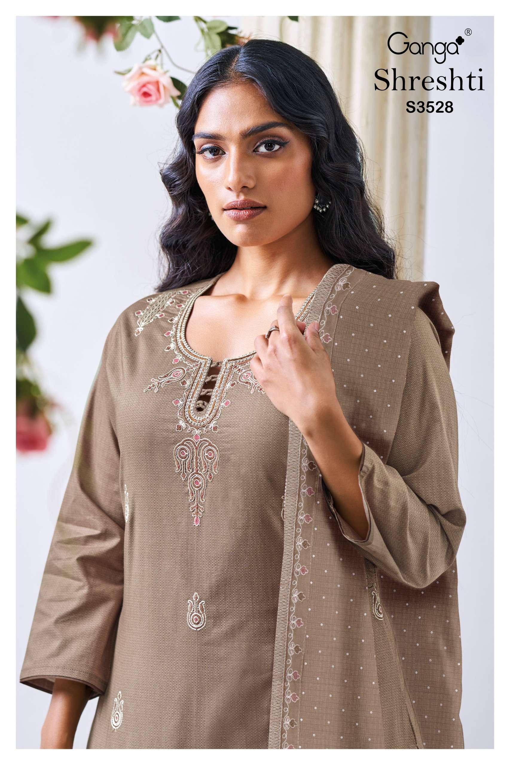 GANGA SHRESHTI 3528 COTTON PRINTED WITH WORK SALWAR SUIT DEA...