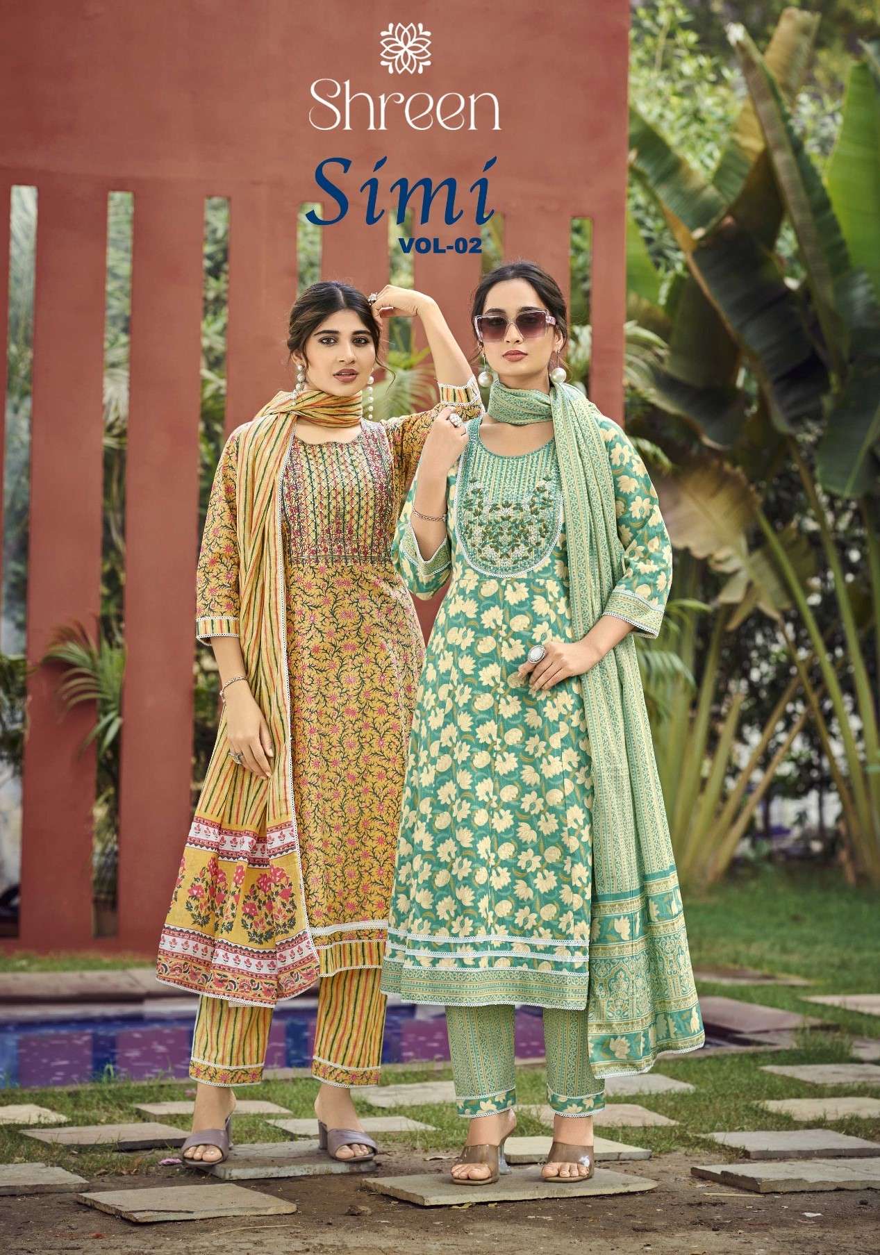 HINAYA SIMI VOL 2 COTTON CAMBRIC PRINT KURTIS PANT SUIT FUNC...