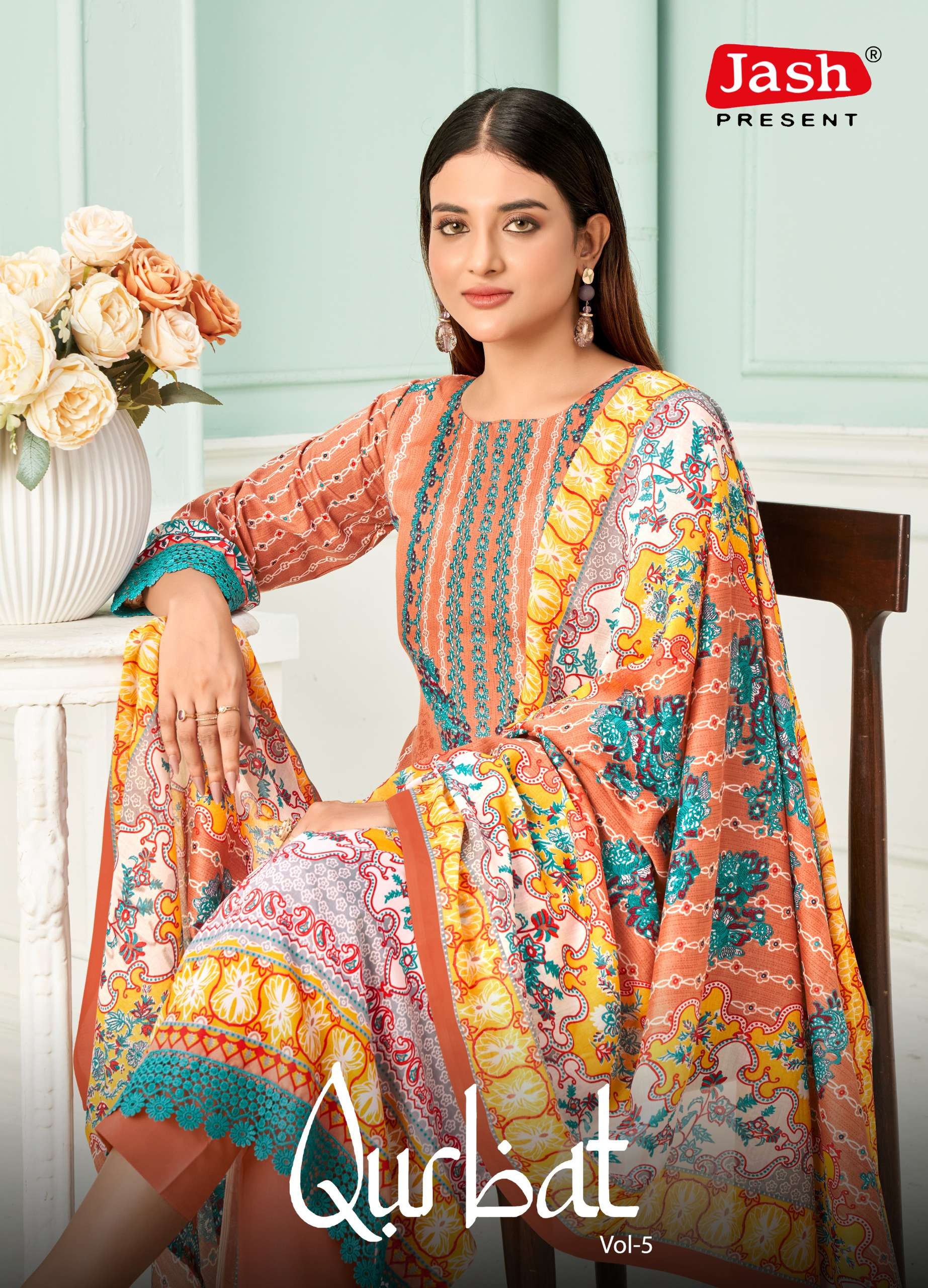 JASH QURBAT VOL 5 INDIAN PAKISTANI DESIGNER SUIT LOW PRICE D...