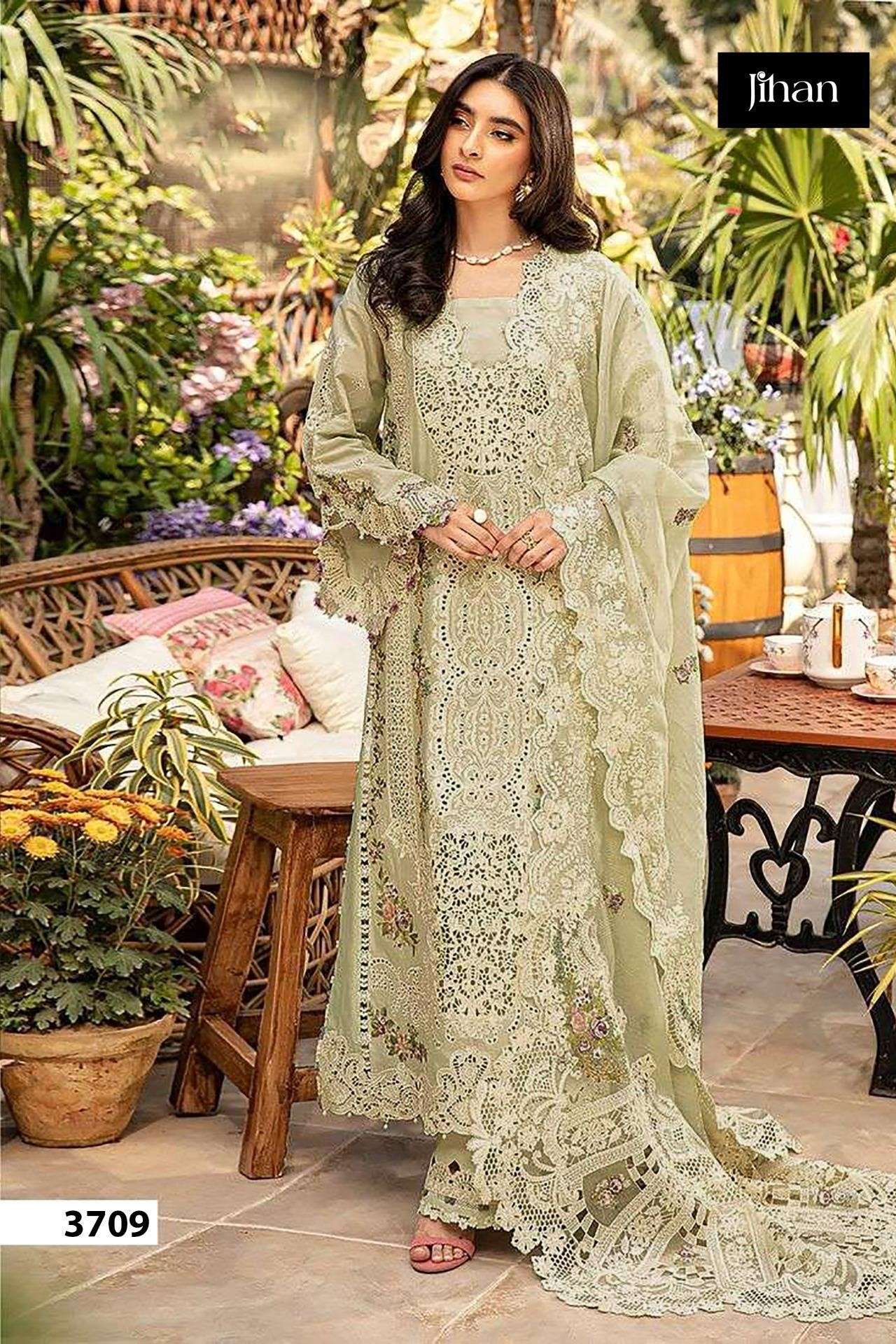 JIHAN OMBRE PREMIUM LAWN COLLECTION HIT PAKISTANI SUIT MATER...