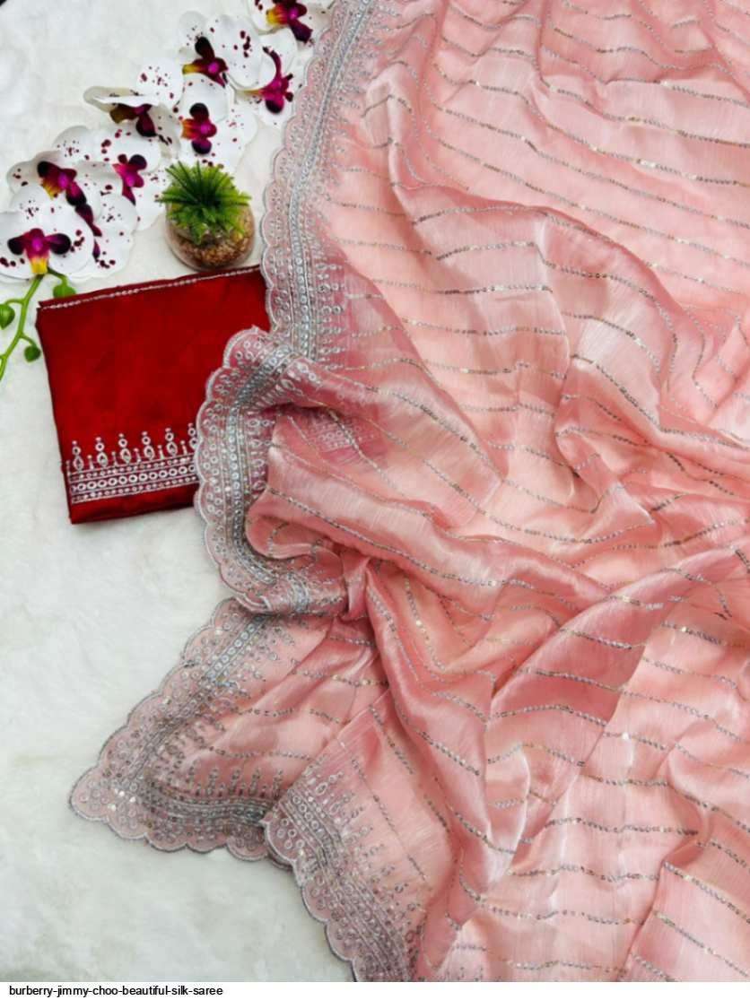 JIMMY CHOO FABRIC FUNCTION SPECIAL ZARI WEAVING DESIGN SAREE...
