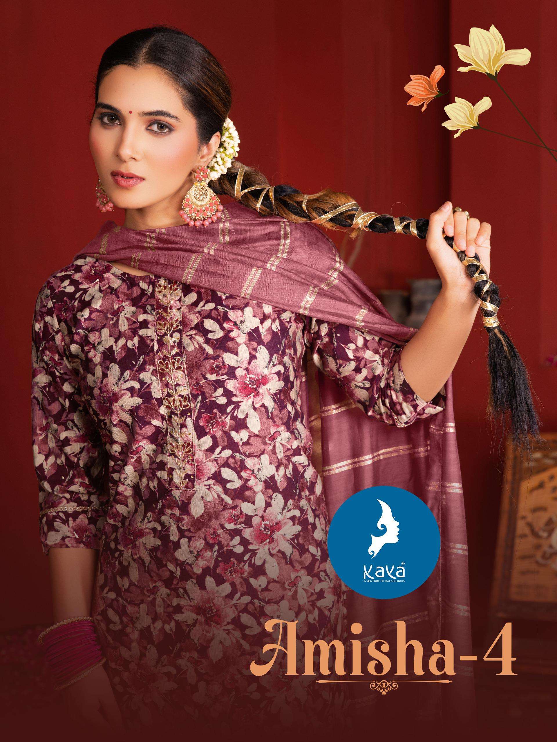 KAYA KURTI AMISHA VOL 4 VERTICAN PRINT FOIL SALWAR SUIT FEST...