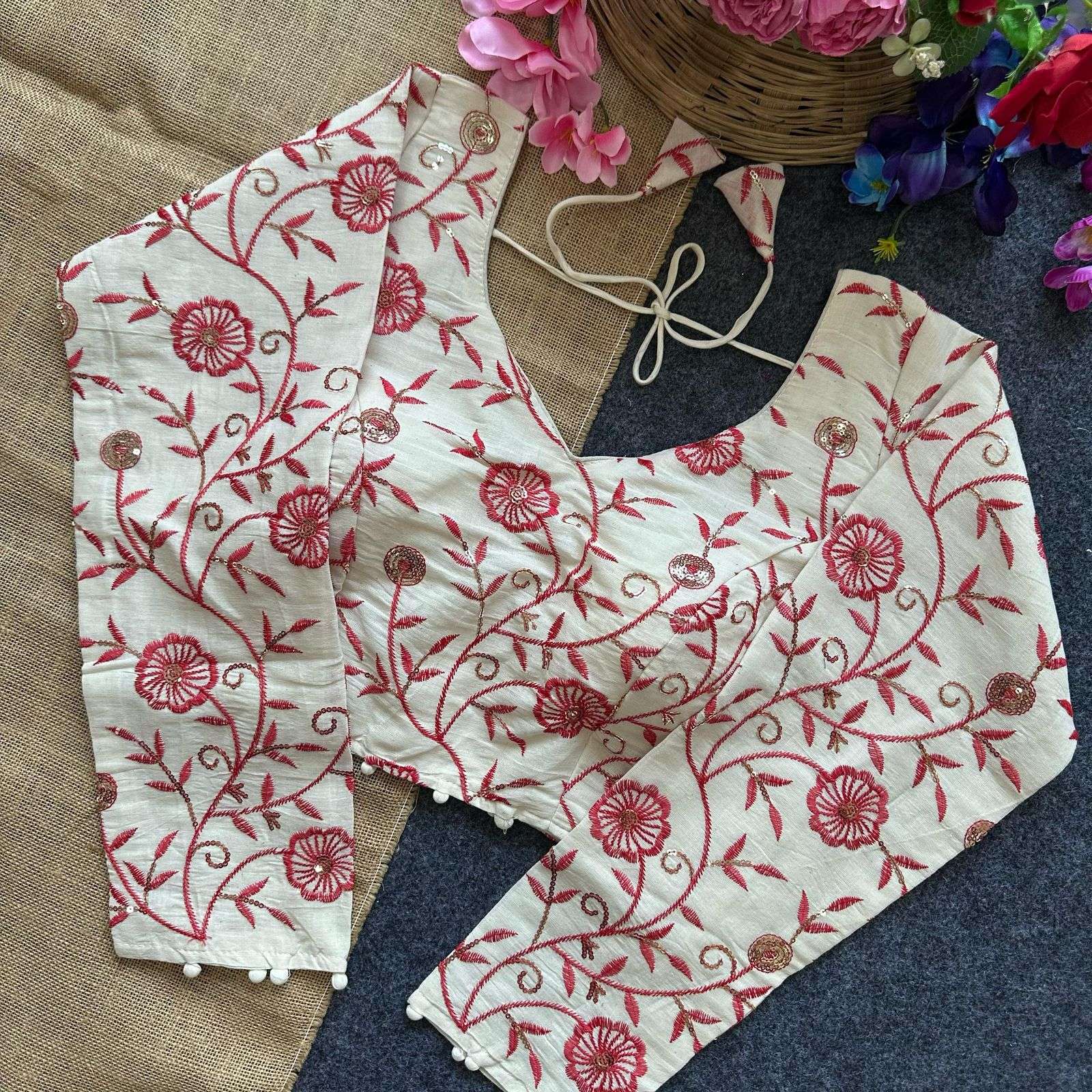 Khadi Cotton fancy work stich blouse collection best rate  R...