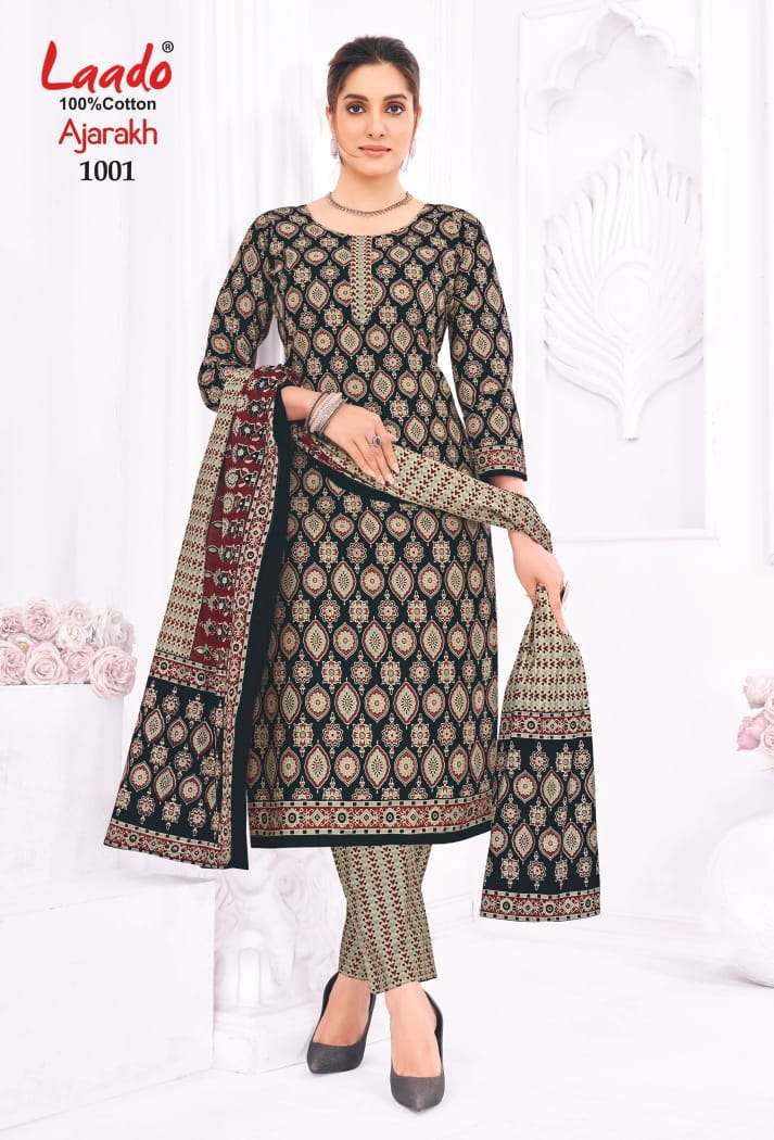 LAADO AJARAKH VOL 1 HEAVY COTTON PRINTED SALWAR SUIT EXPORTE...