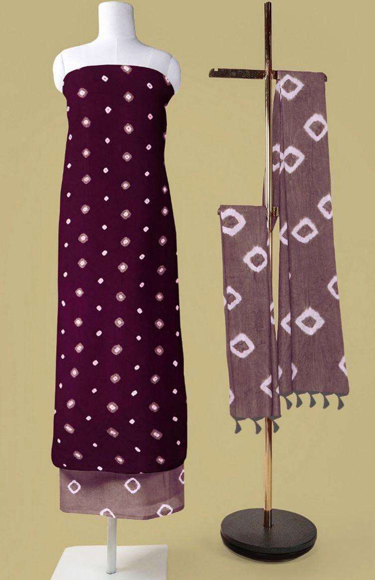 LADIES CLOTH PURE RAYON BANDHEJ DRESS MATERIAL SUPPLIER KANI...