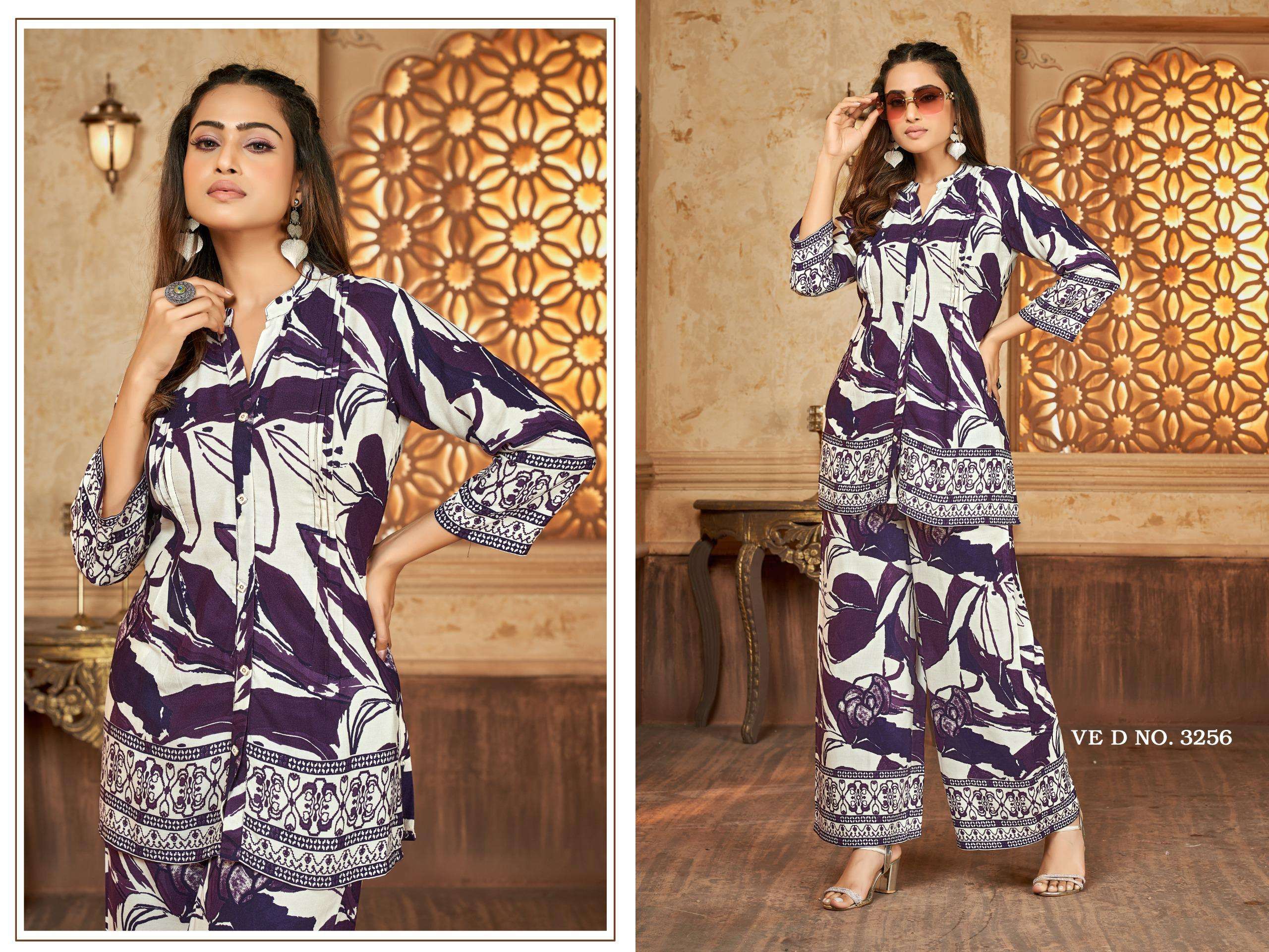 LADIES FLAVOUR 3256 & 3257 RAYON DISCHARGE PRINT KURTI PALAZ...