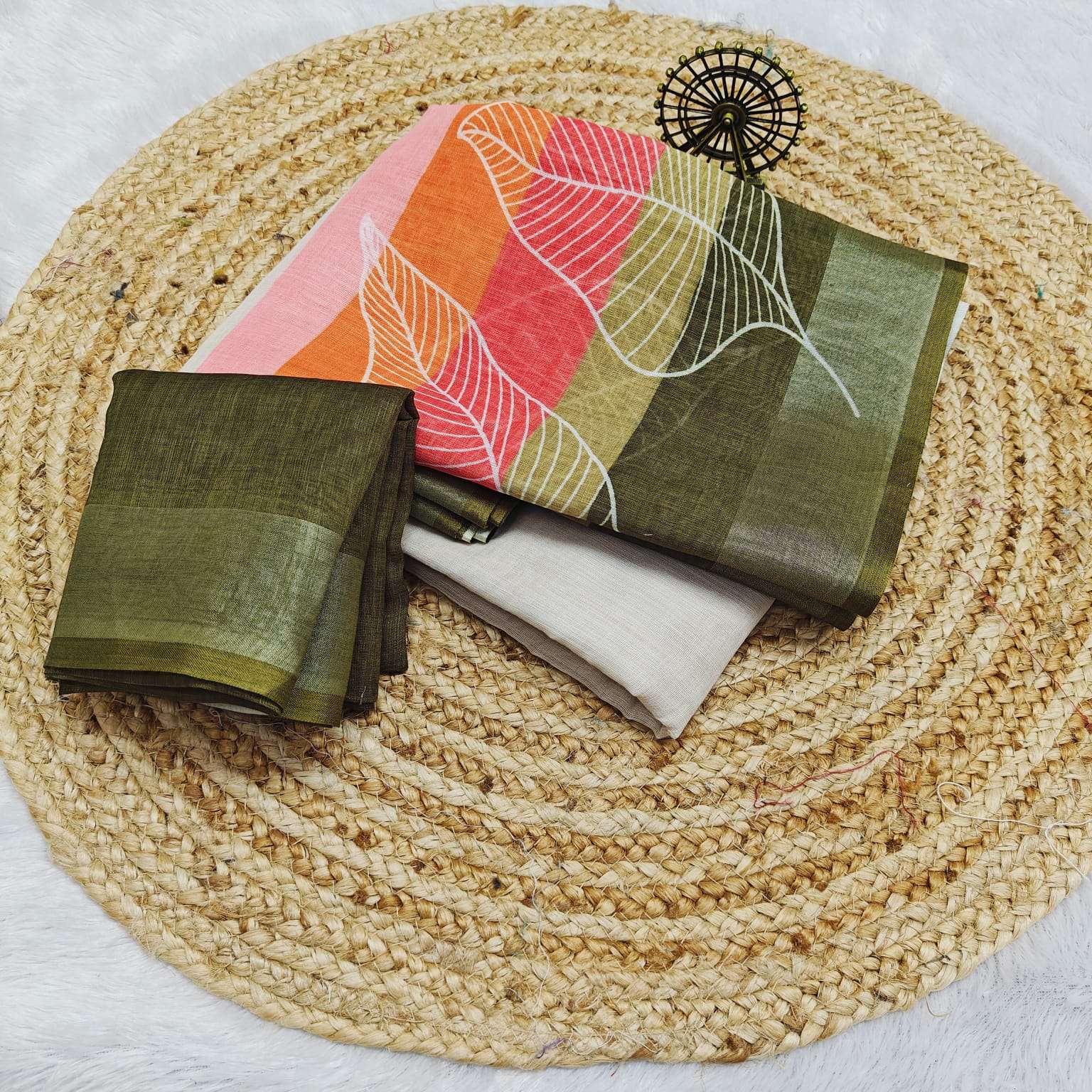 Linen digital printed fancy painted look sarees at wholesale...