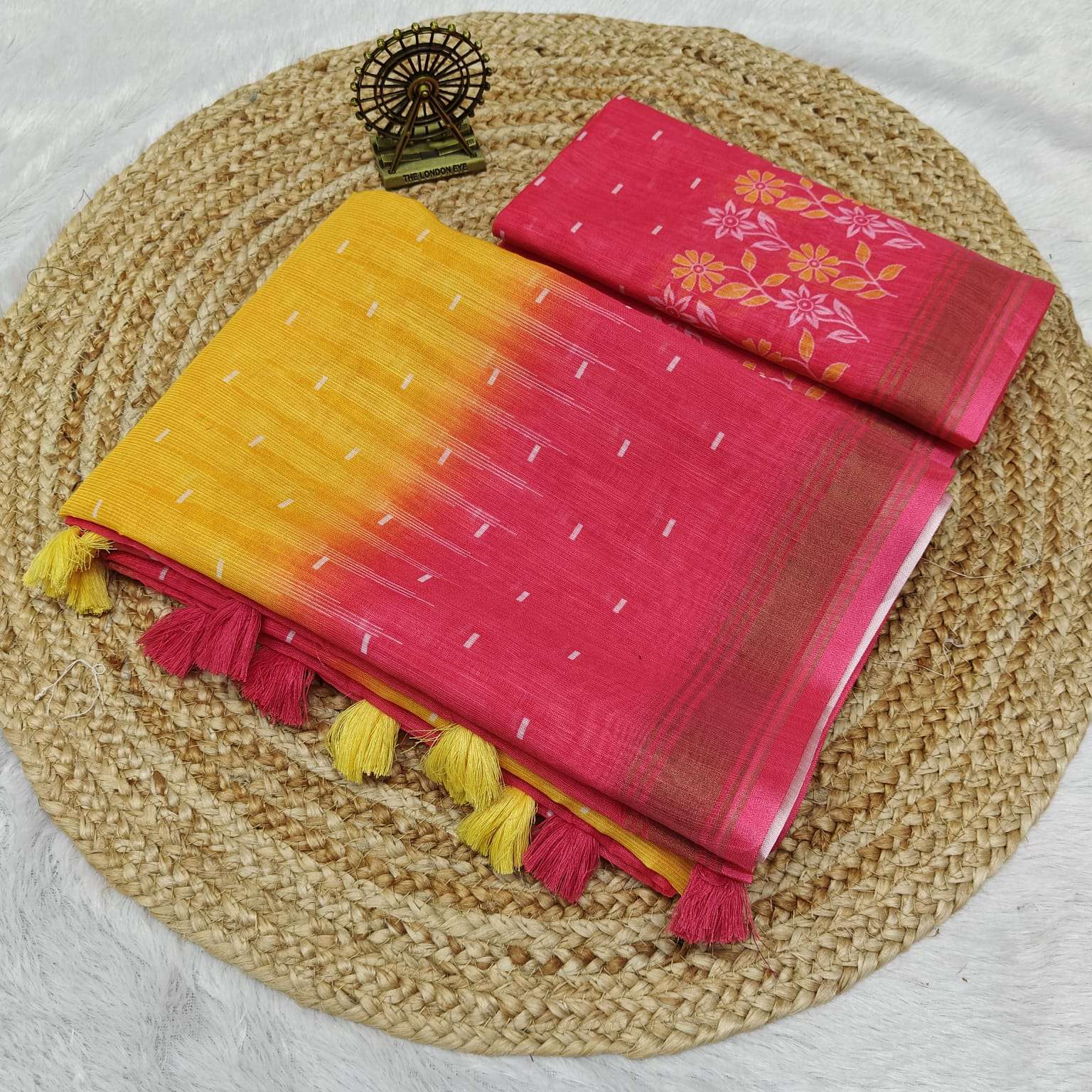 Linen digital printed sarees at wholesale rates pd