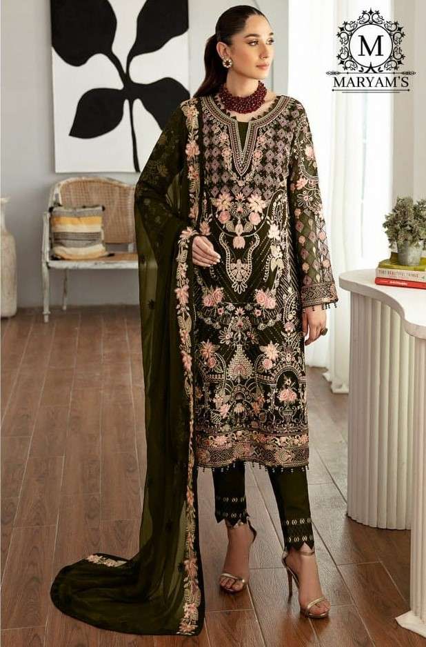 MARYAMS 162 INDIAN PAKISTANI EXCLUSIVE EMBROIDERY WORK SUIT ...