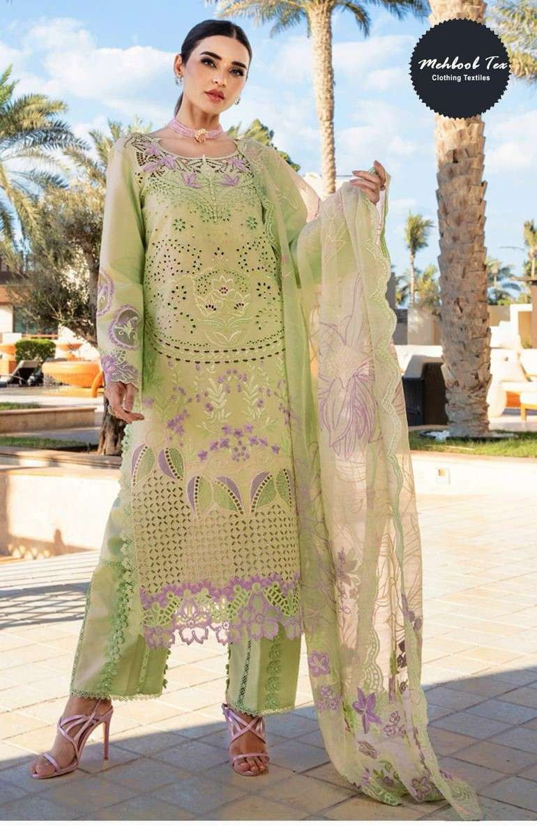 MEHBBOB TEX 1587 7773 LAWN HEAVY WORK PAKISTANI SUIT RESELLE...