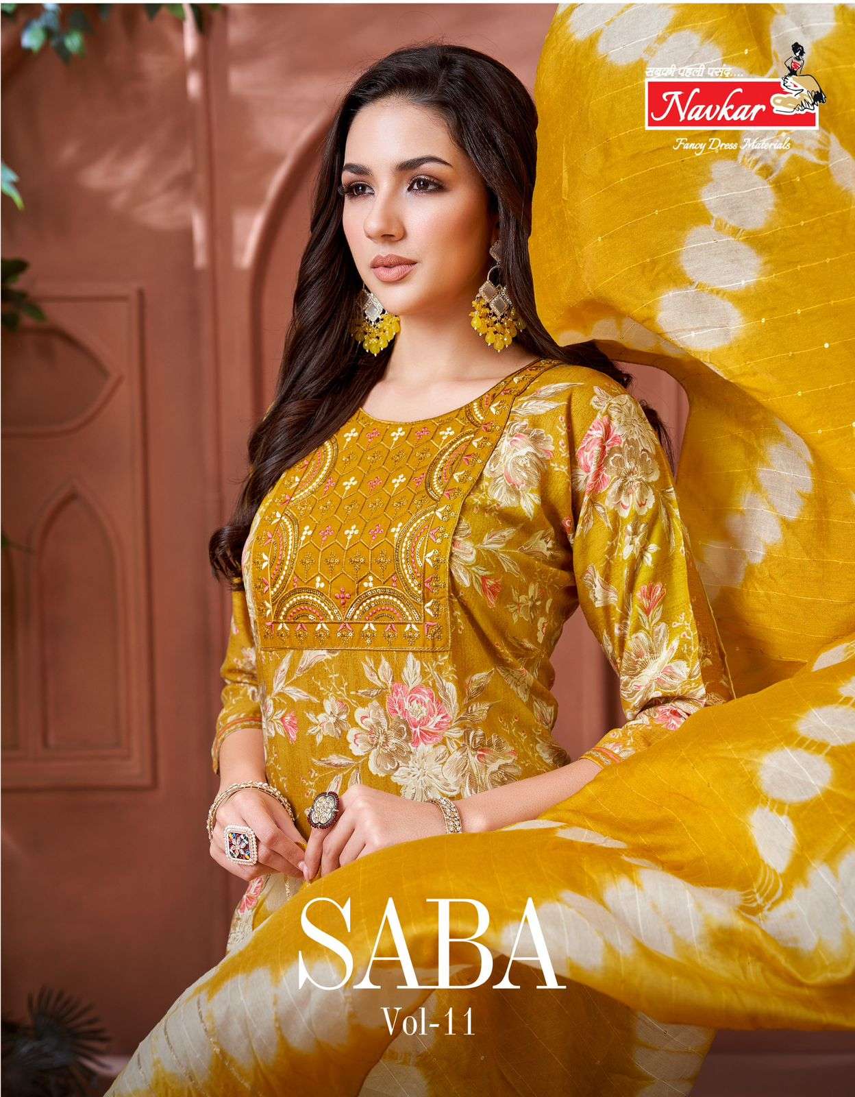 NAVKAR SABA VOL 11 RAYON FOIL PRINTED STITCHED SALWAR SUIT C...