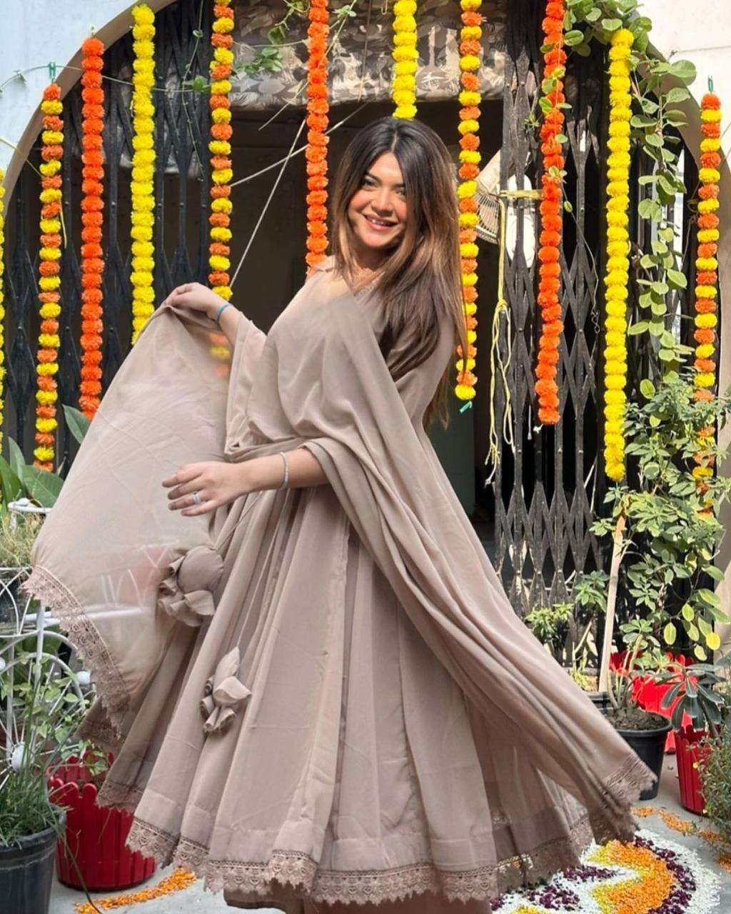 PARTY WEAR TRADITIONAL GOWN DUPATTA SET FOR WOMEN SUPPLIER L...