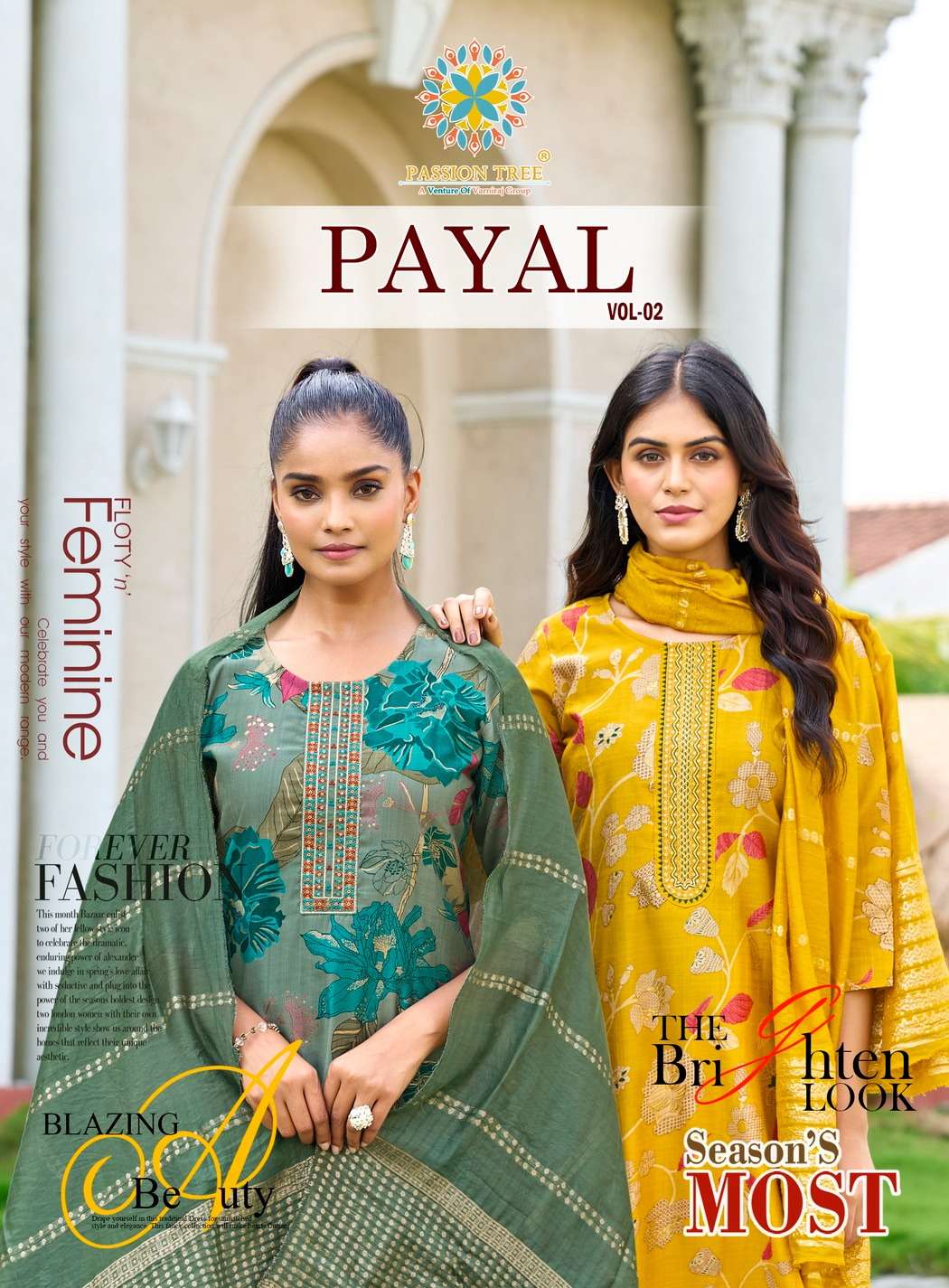 PASSION TREE PAYAL VOL 2 STRAIGHT KURTI PANT WITH DUPATTA SE...