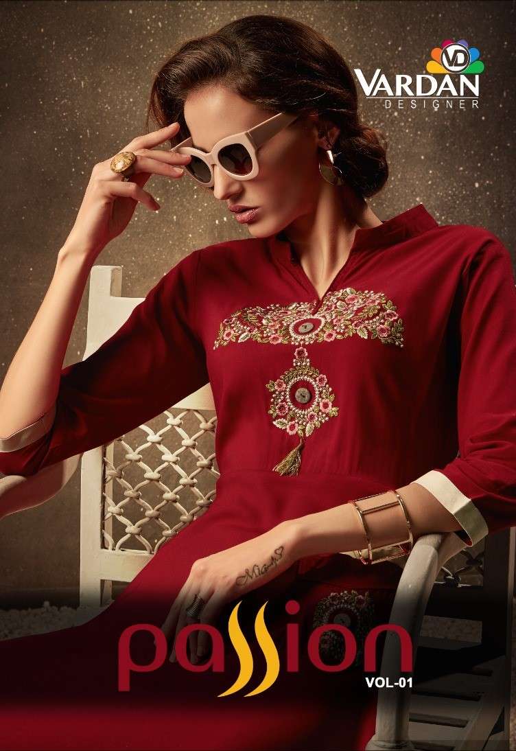 PASSION VOL 1 HEAVY RAYON LONG KURTI POOJA FESTIVAL CLOTH ST...