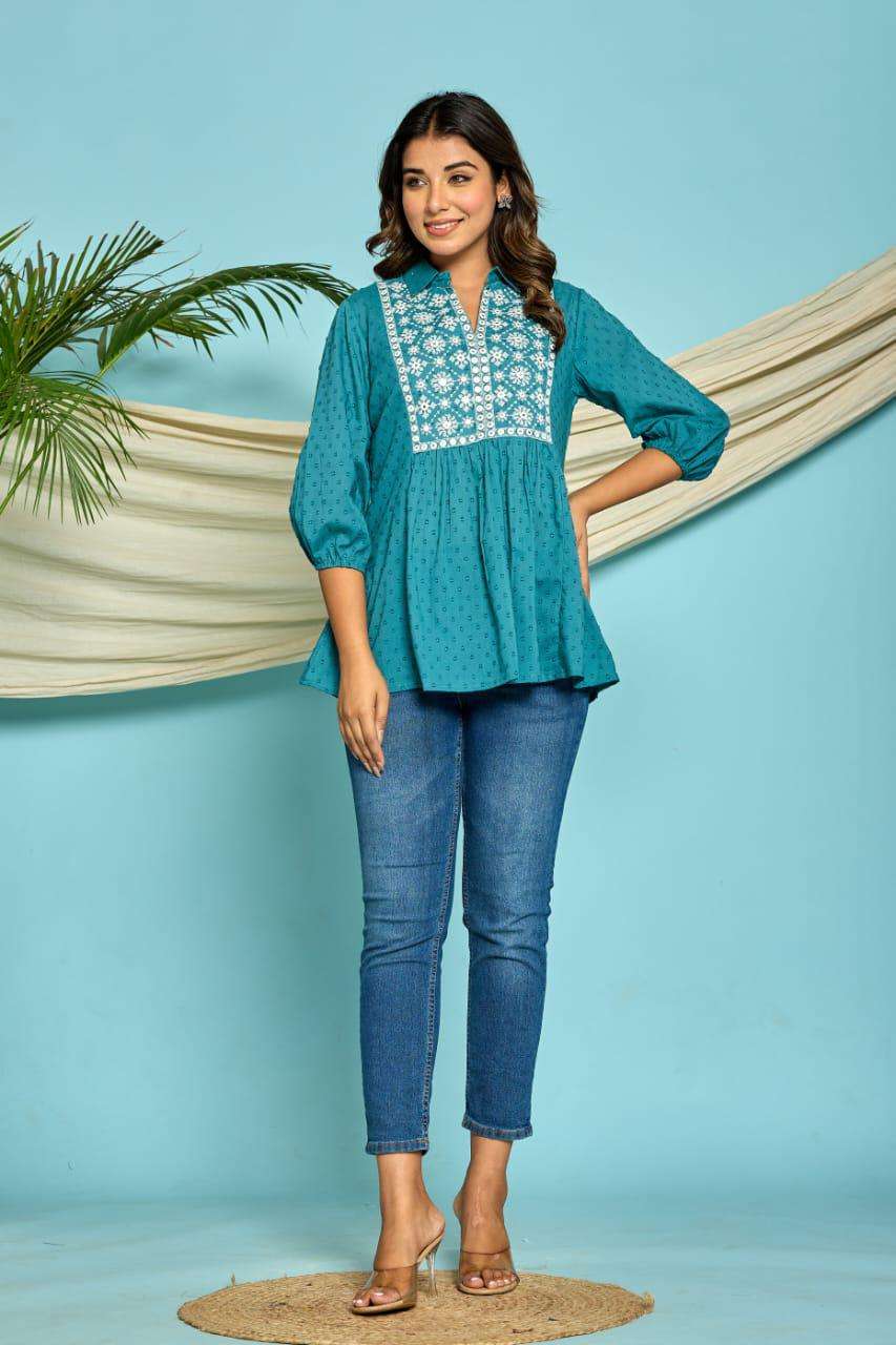 PATTERN TOPS OFFICE WEA COLLEGE WEAR SHORT TOP COLLECTION ET...