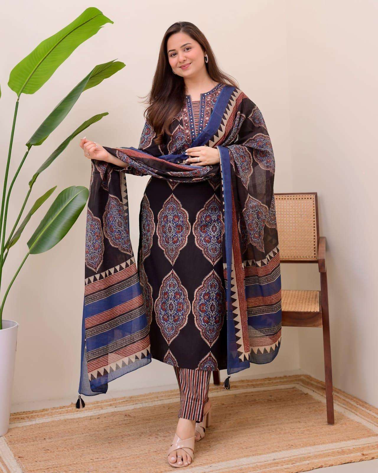 PRETTY MALMAL COTTON SEQUENCE WORK SUIT FOR DAILY WEAR COMBO...