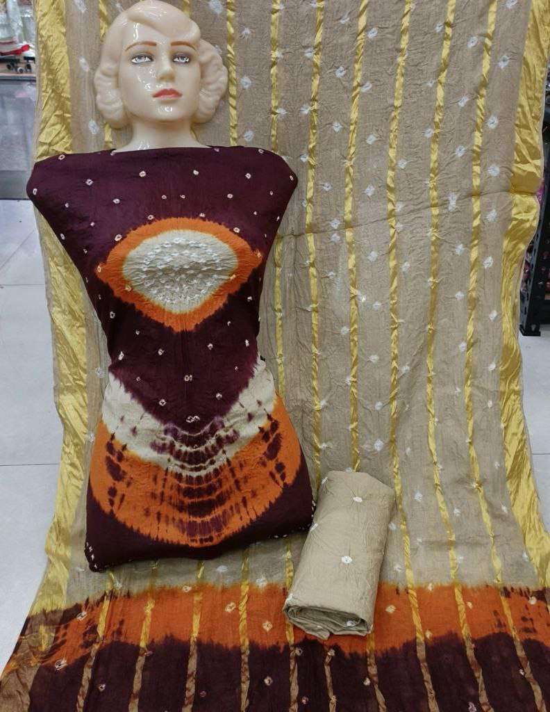 PURE COTTON HAND BANDHEJ DRESS MATERIAL FOR SUMMER WEAR SHOP...