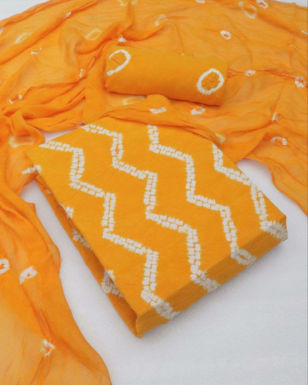 PURE RAYON HAND BANDHEJ DRESS MATERIAL FOR FESTIVAL WRAR DEA...
