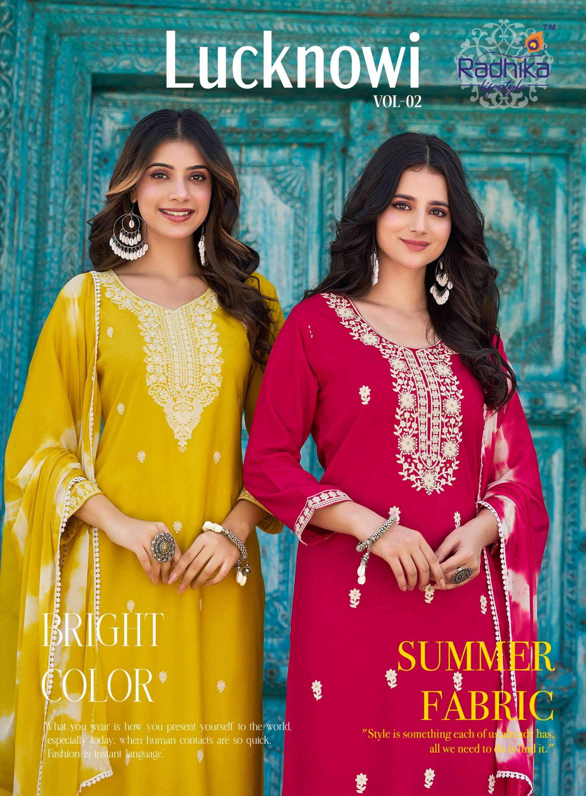 RADHIKA LIFESTYLE LUCKNOWI VOL 2 RAYON LUCKNOWI WOMEN SUIT C...