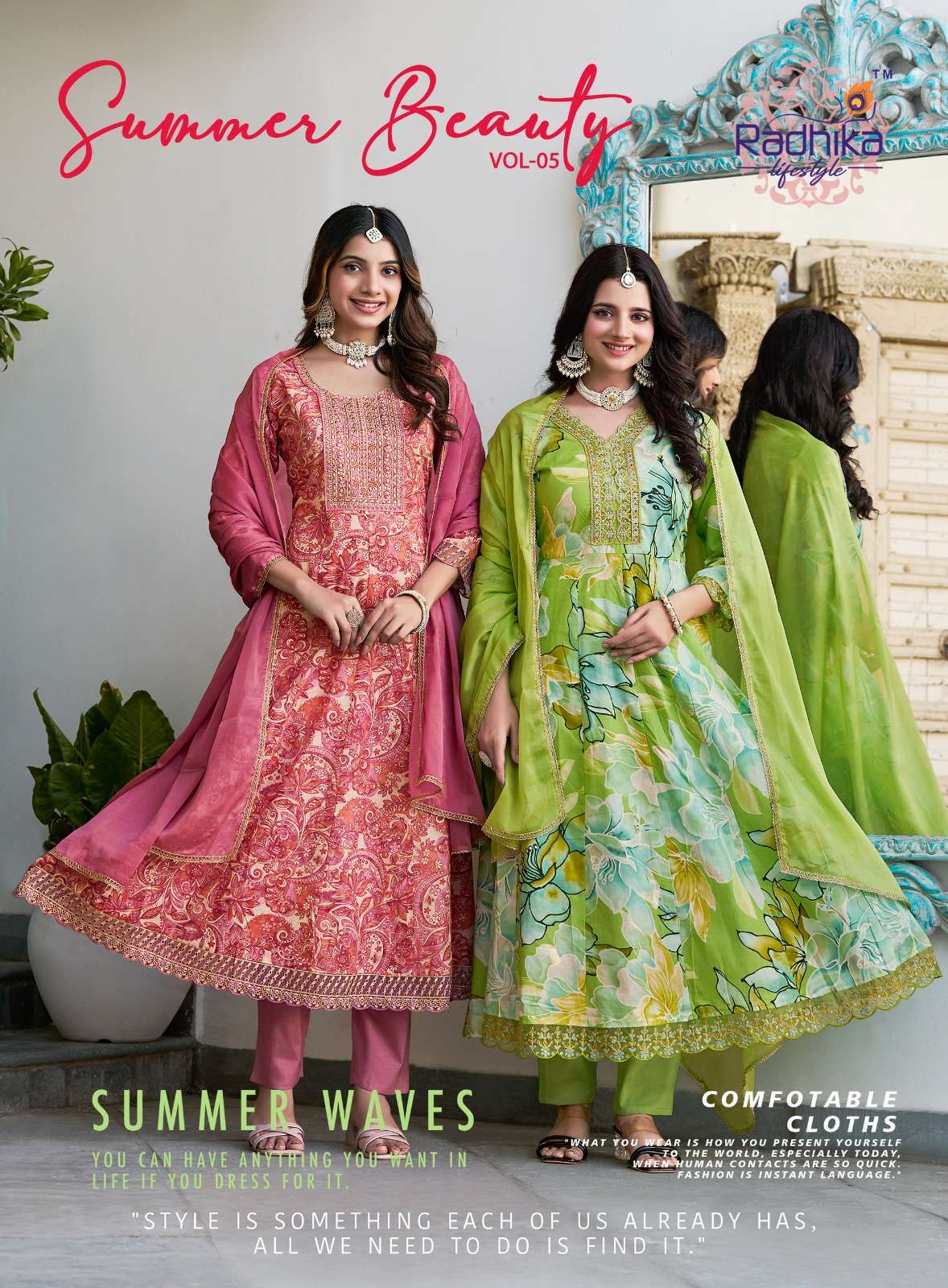 RADHIKA LIFESTYLE SUMMER BEAUTY VOL 5 ANARKALI STYLE READYMA...