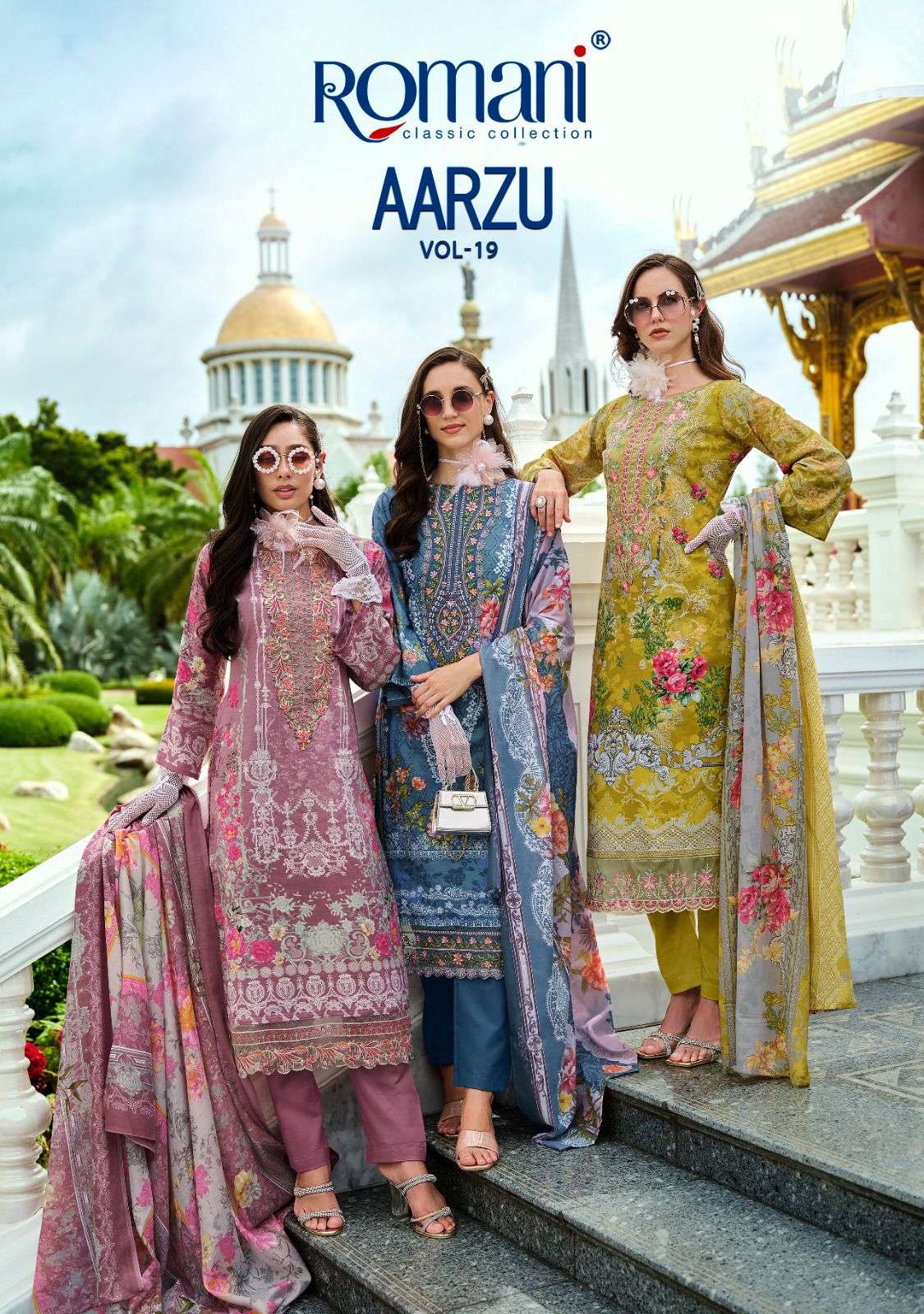 ROMANI AARZU VOL 19 SOFT COTTON DIGITAL STYLE PRINT SUIT RES...
