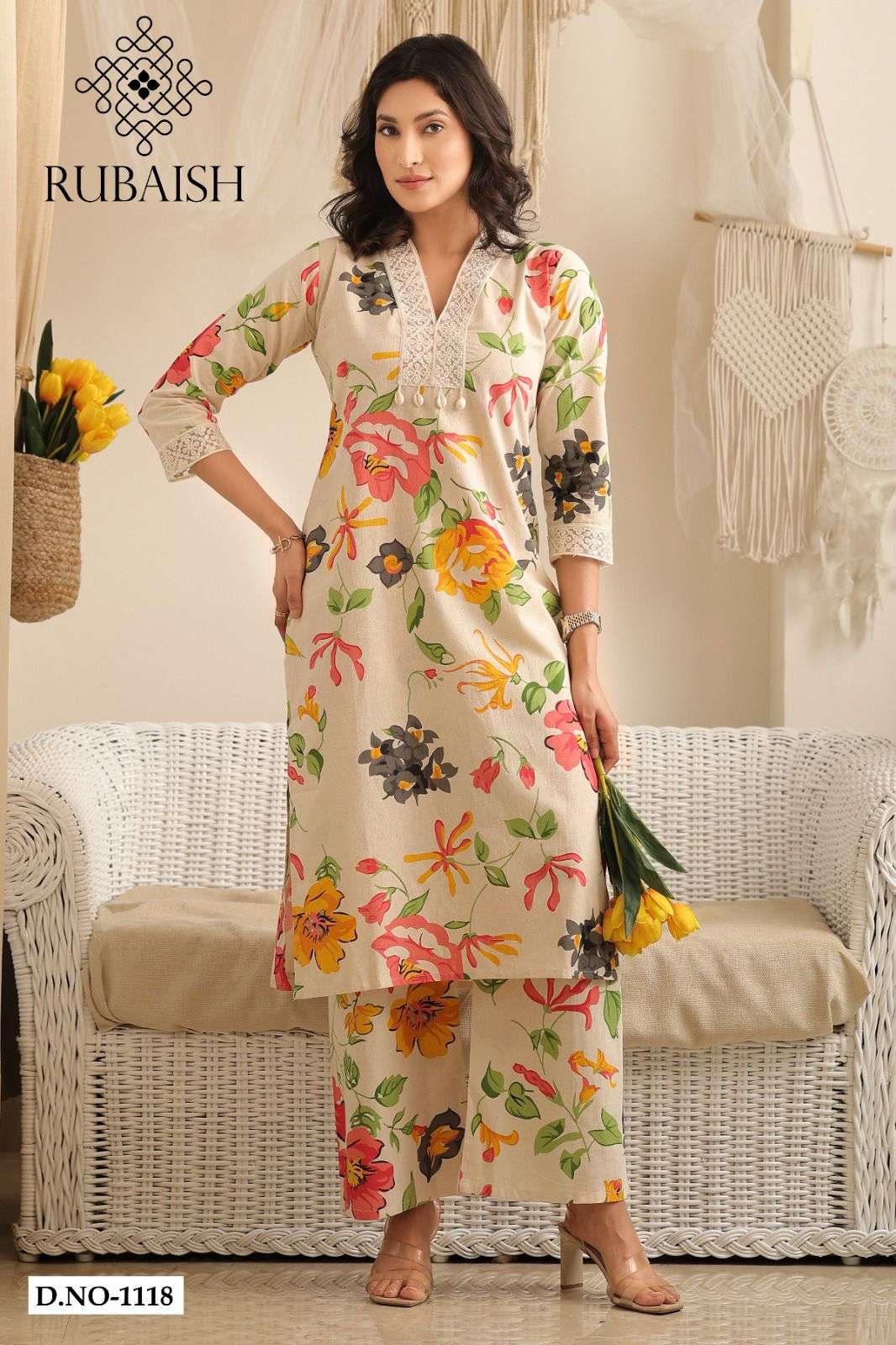 RUBAISH CAUSAL WEAR JAIPUR PATTERN COTTON CORD SET FOR WOMEN...