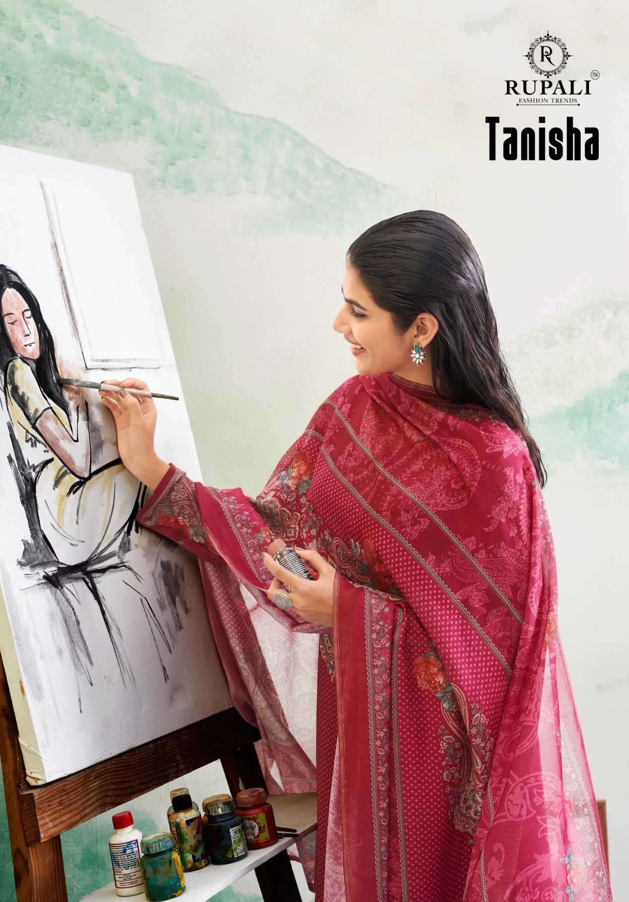 RUPALI FASHION TANISHA HEAVY WORK VISCOSE PRINTED SUIT SUPPL...