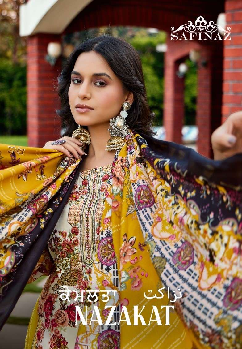 SAFINAZ NAZAKAT SOFT COTTON PAKISTANI STYLE DRESS MATERIAL D...