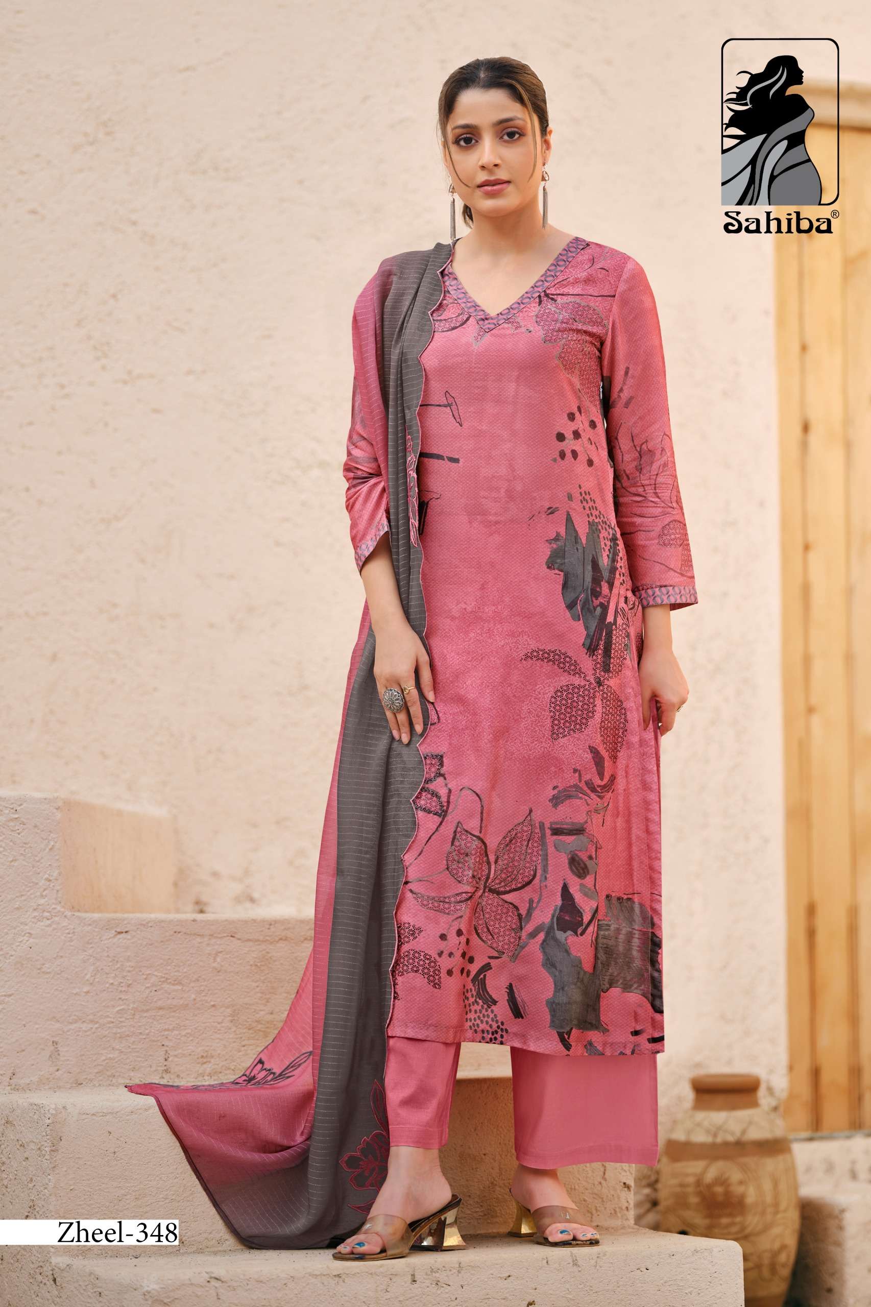 SAHIBA ZHEEL RUSSIAN SILK DIGITAL PATTERN SUIT FOR LADIES PA...