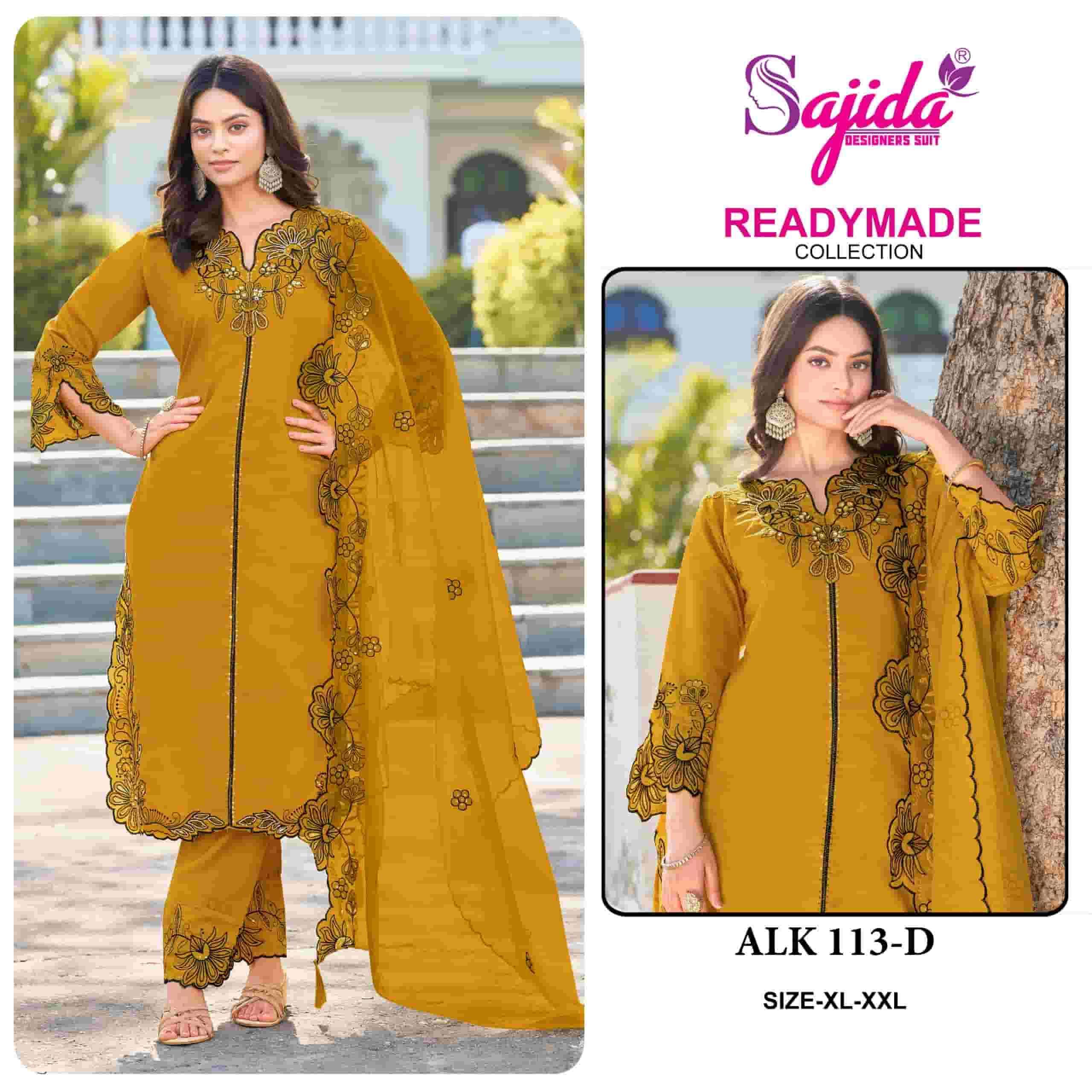 SAJIDA ALK 113 COLORS INDIAN PAKISTANI WORK SUIT FOR READYMA...
