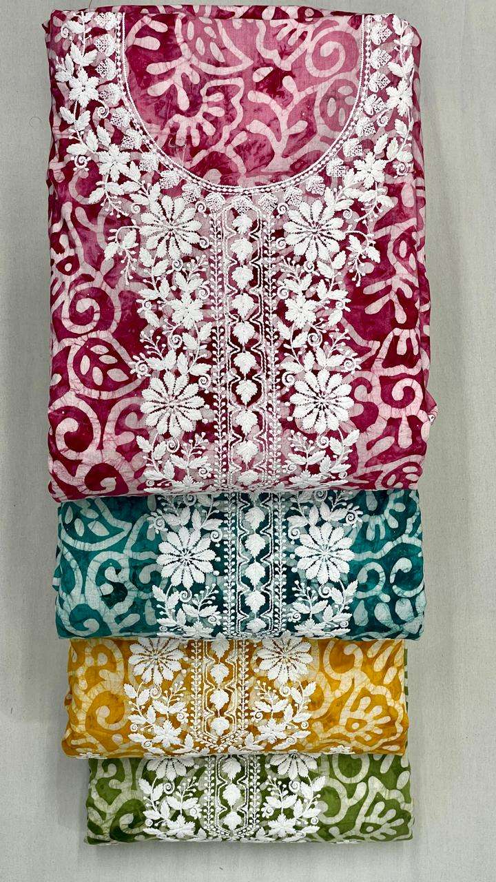 SIARA CAMRIC LAKHNAVI WORK KURTI MATERIAL SET SUPPLIER PRICE...