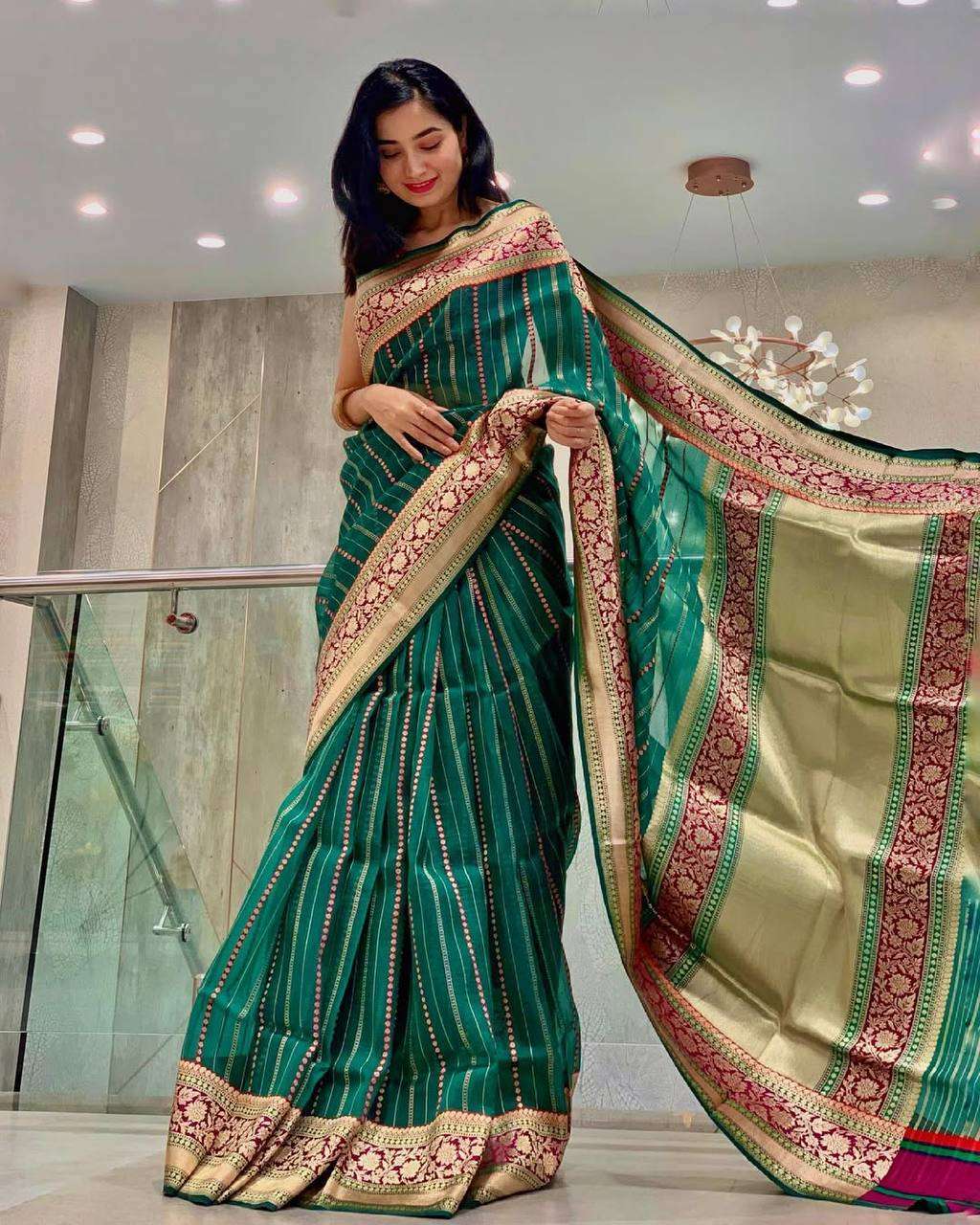 SOFT SILK JACQUARD WORK SAREE FOR SOUTH FASHION COLLECTION K...