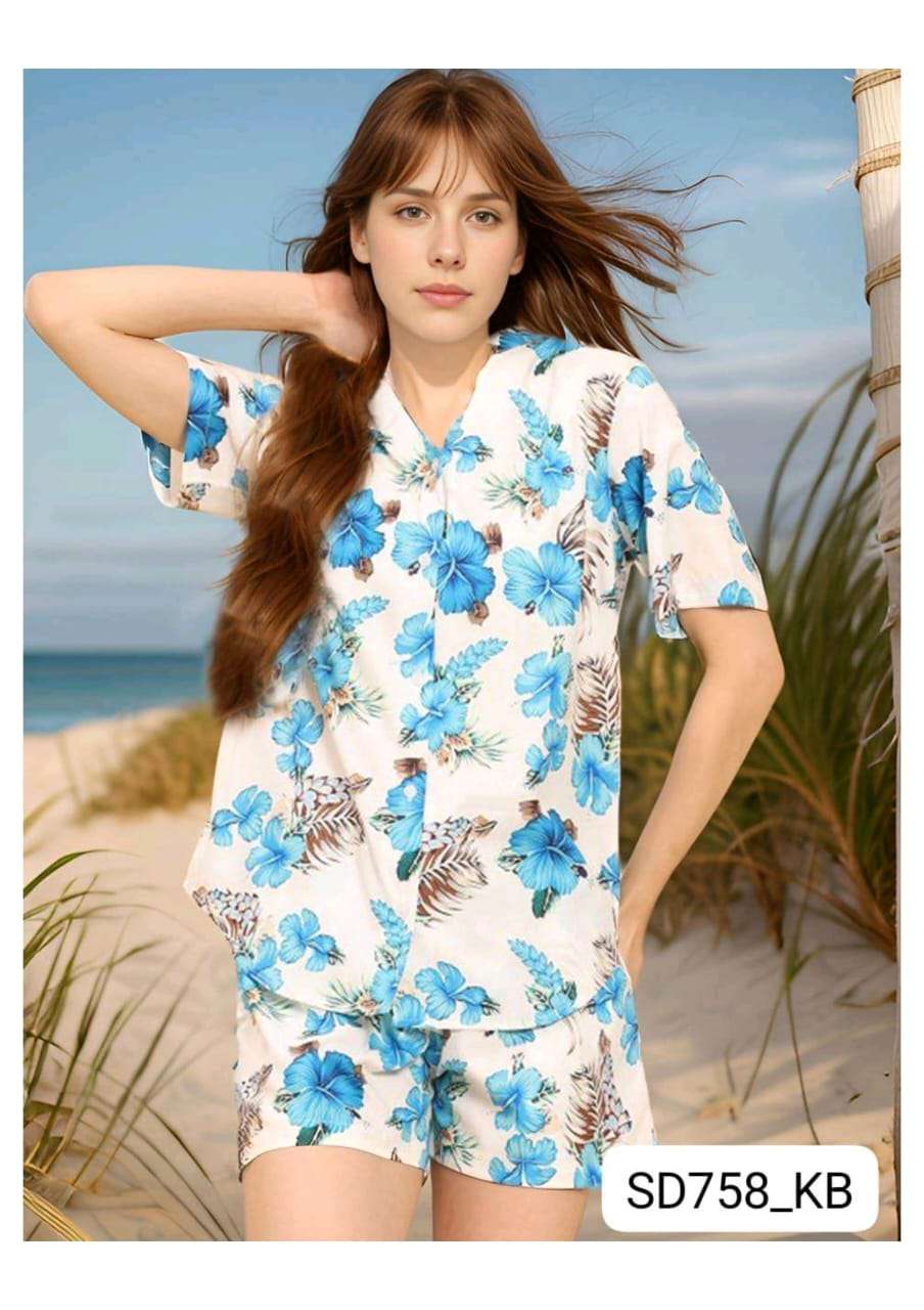 SUMMER BEACH AND HOME WOMEN RAYON SHORT CORD SET DAILY WEAR ...