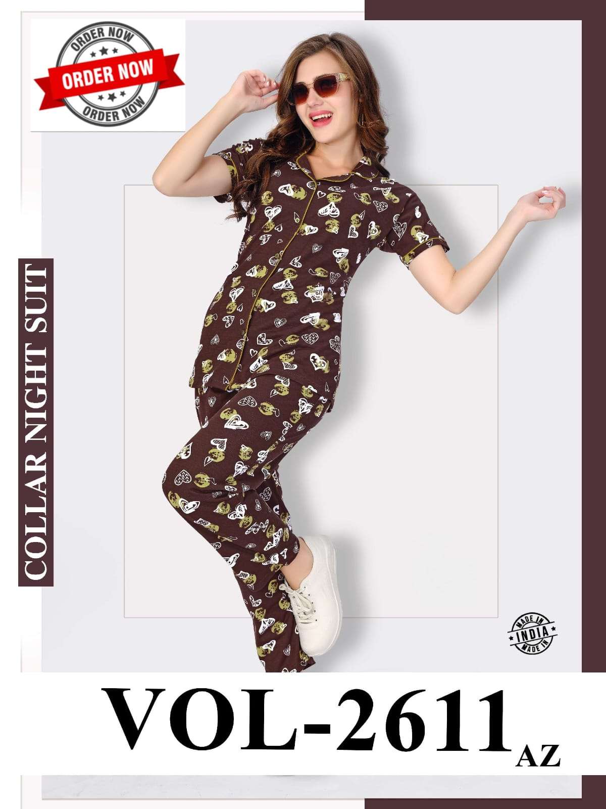 SUMMER SPECIAL COLLAR VOL 2611 HEAVY PRINT NIGHT SUIT SUPPLI...