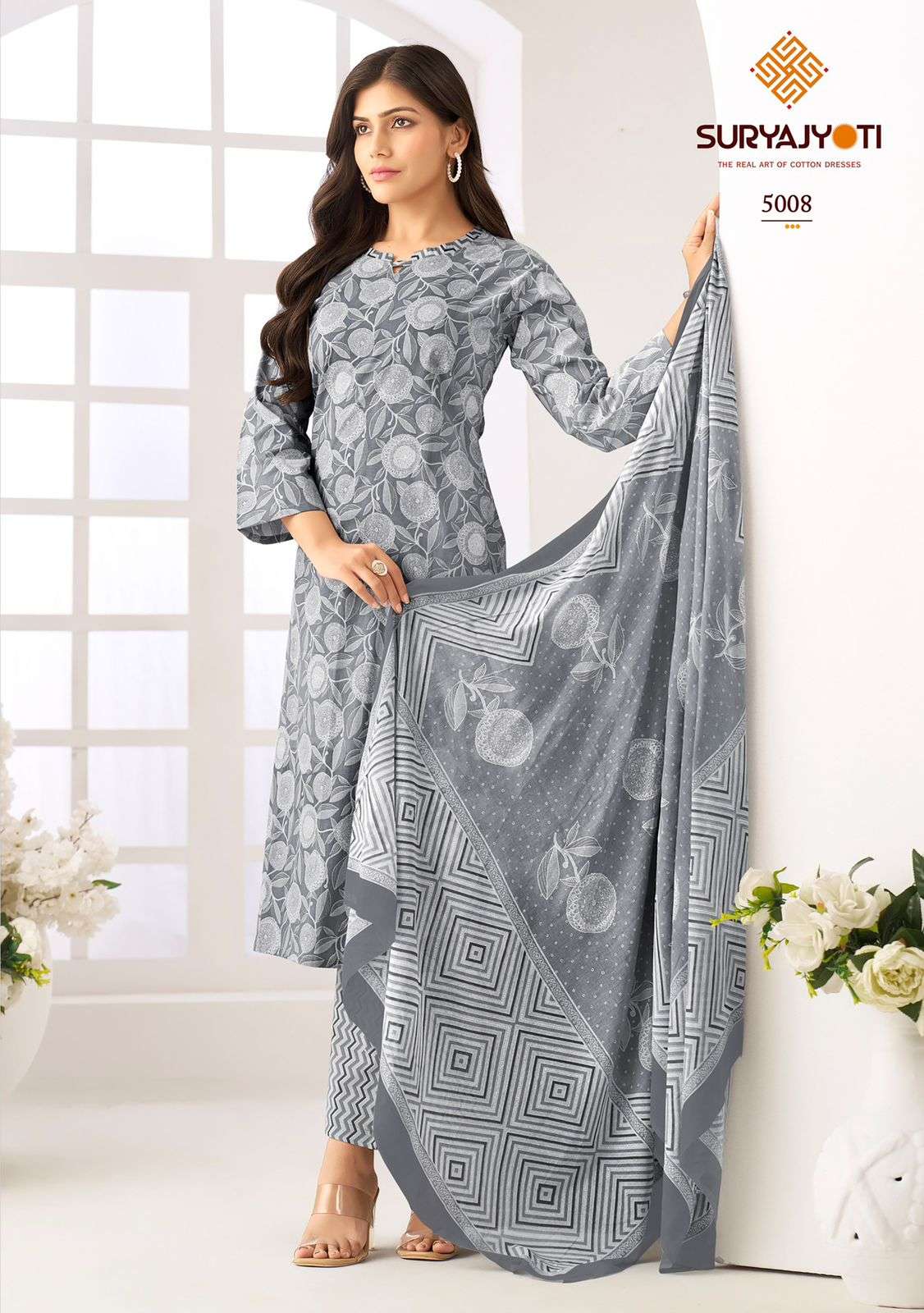 SURYAJYOTI ICE LOOK VOL 5 PURE COTTON PRINT DRESS MATERIAL L...
