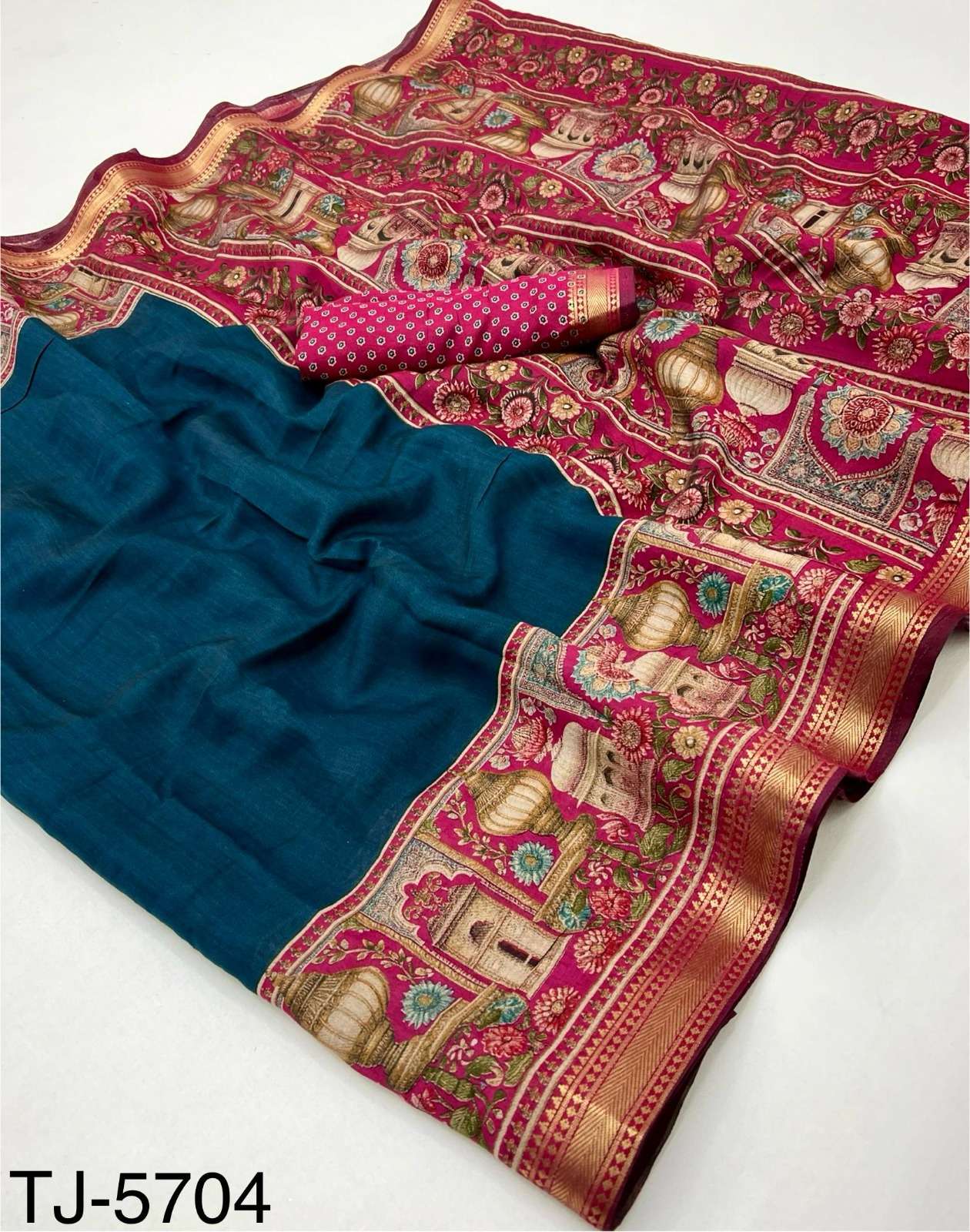 Taj Design Border Mal Cotton fabric summer special saree bes...